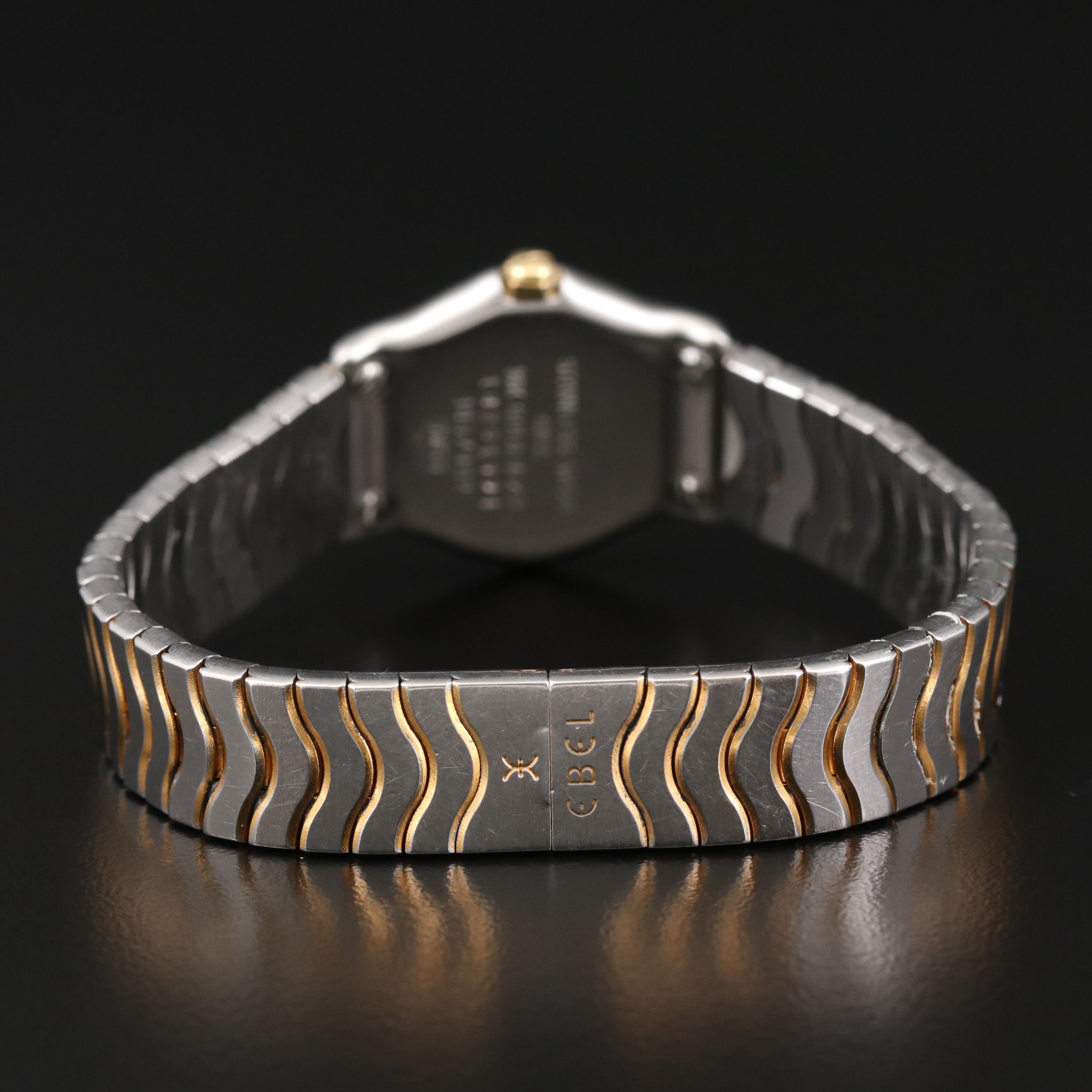 18K Gold and Stainless Steel Ebel Wave Diamond Quartz Watch