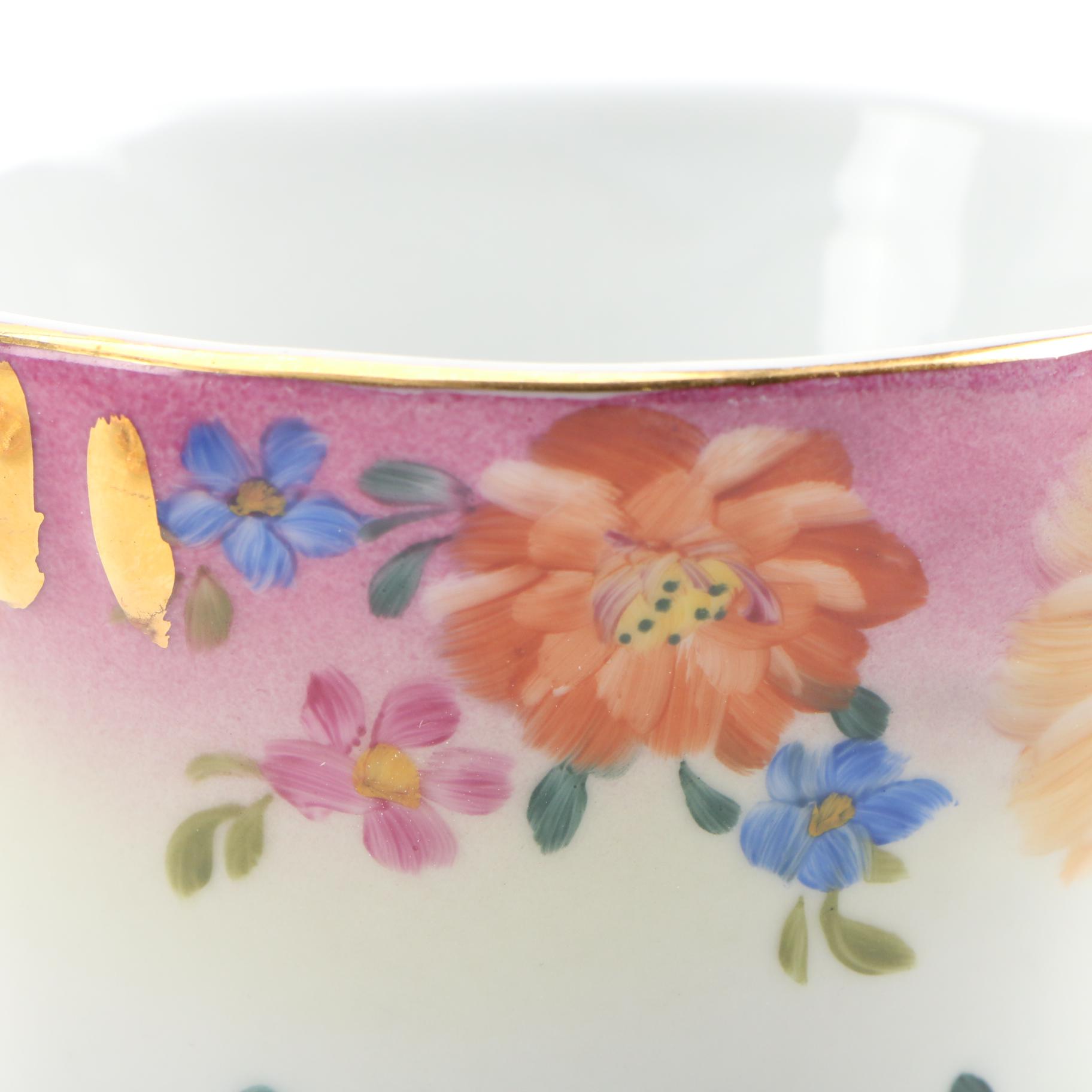 Chinese Hand-Painted Porcelain Chocolate Set, Mid-20th Century