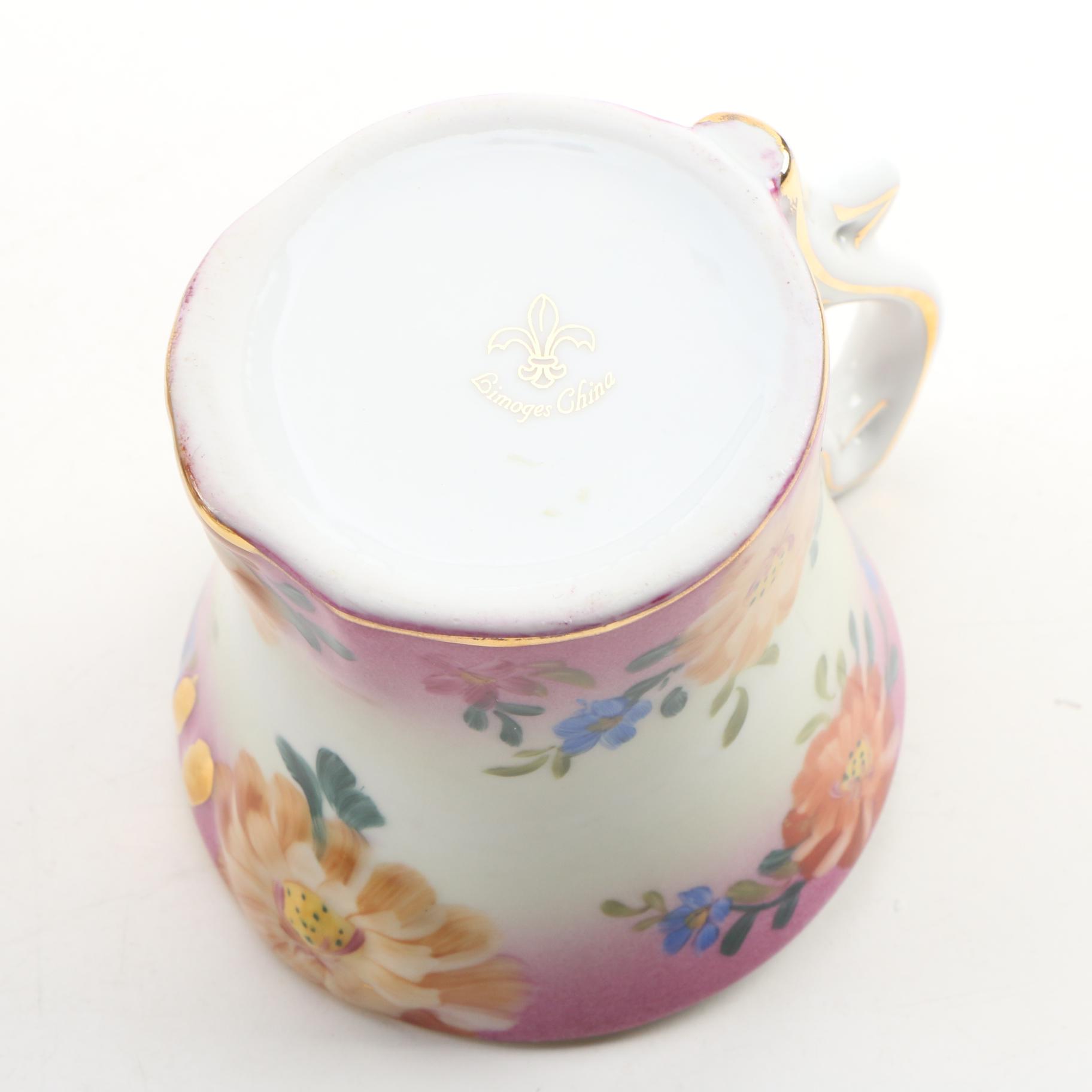 Chinese Hand-Painted Porcelain Chocolate Set, Mid-20th Century