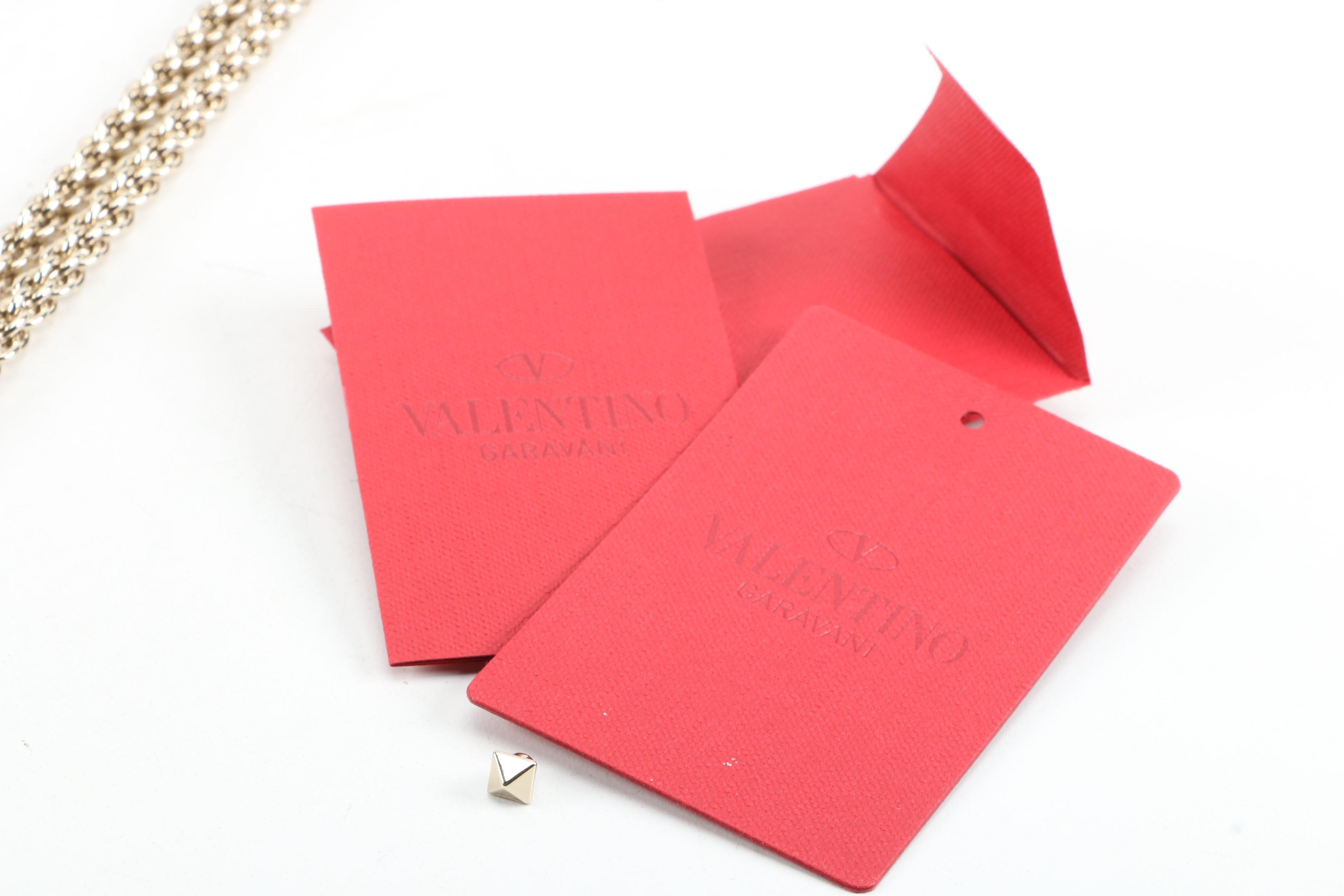 Valentino Rockstud Shoulder Bag in Black Quilted Leather with Chain Strap