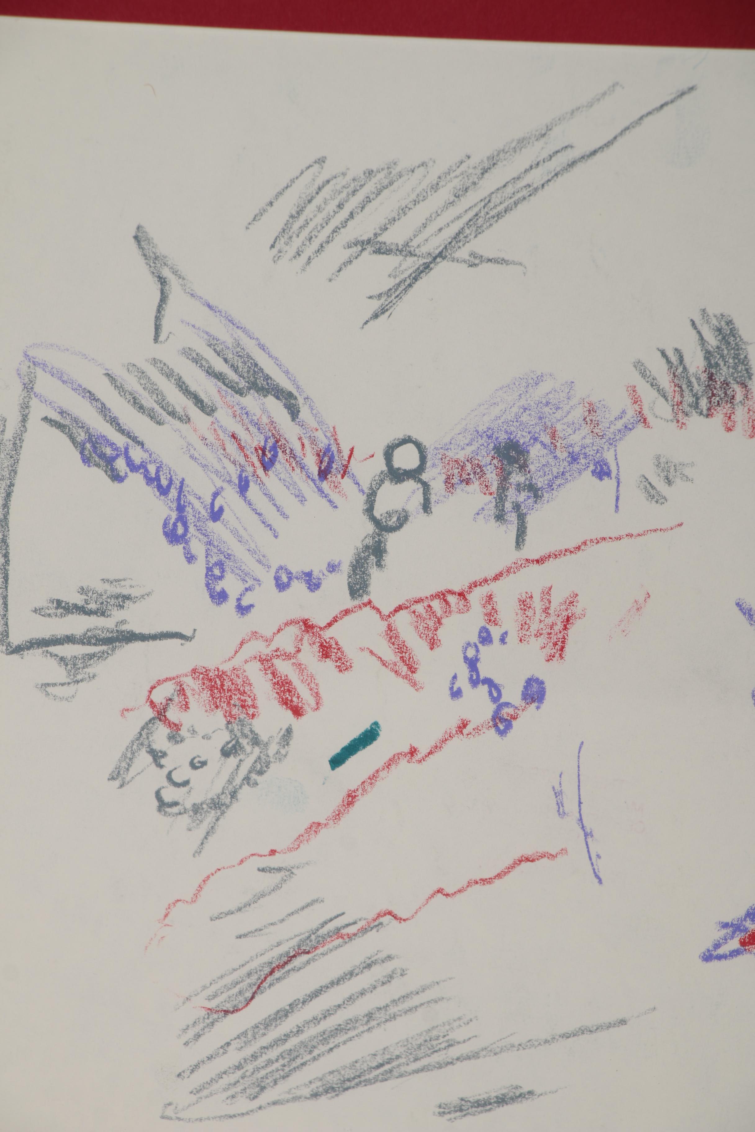 Paul Chidlaw Abstract Pastel Drawing