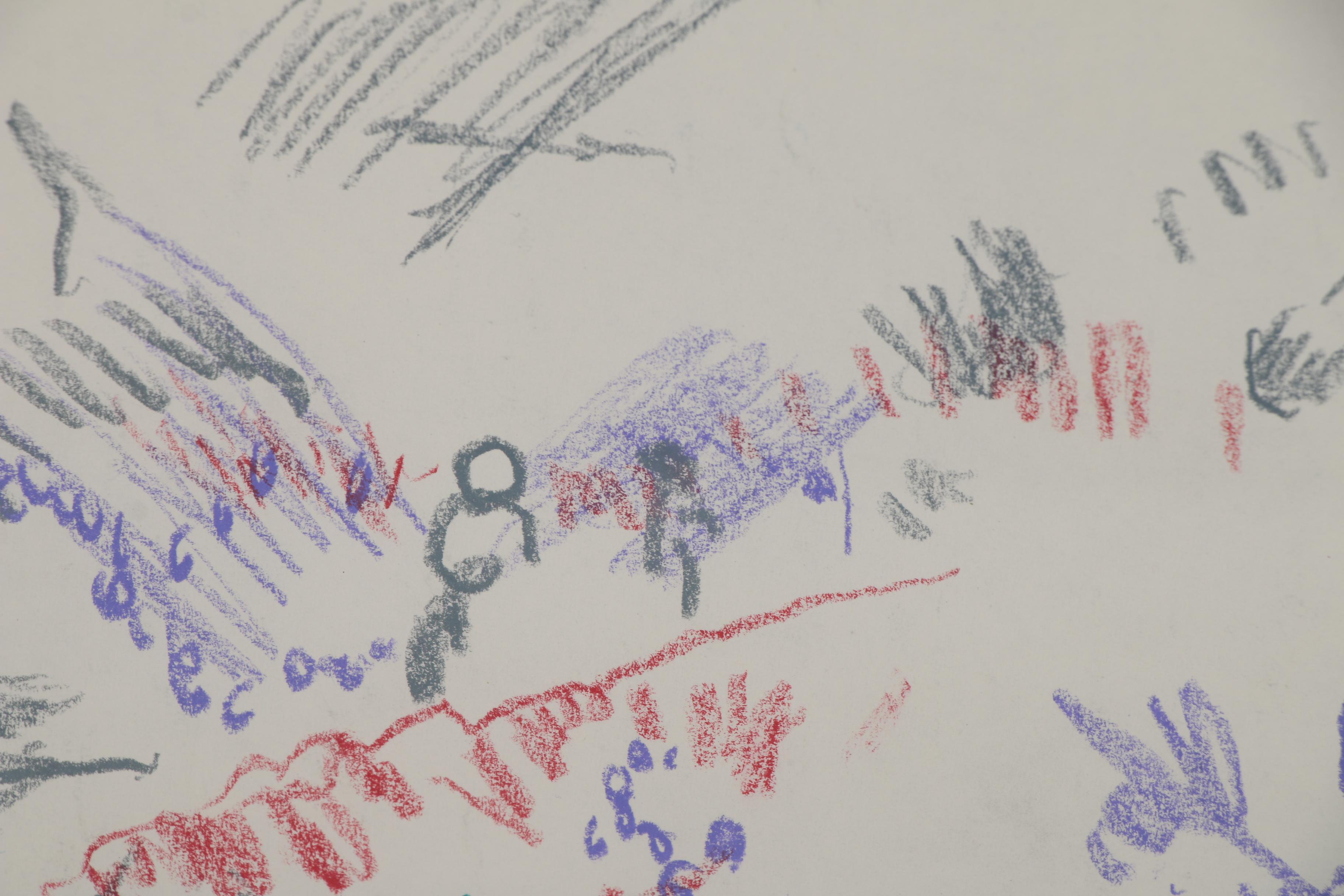 Paul Chidlaw Abstract Pastel Drawing