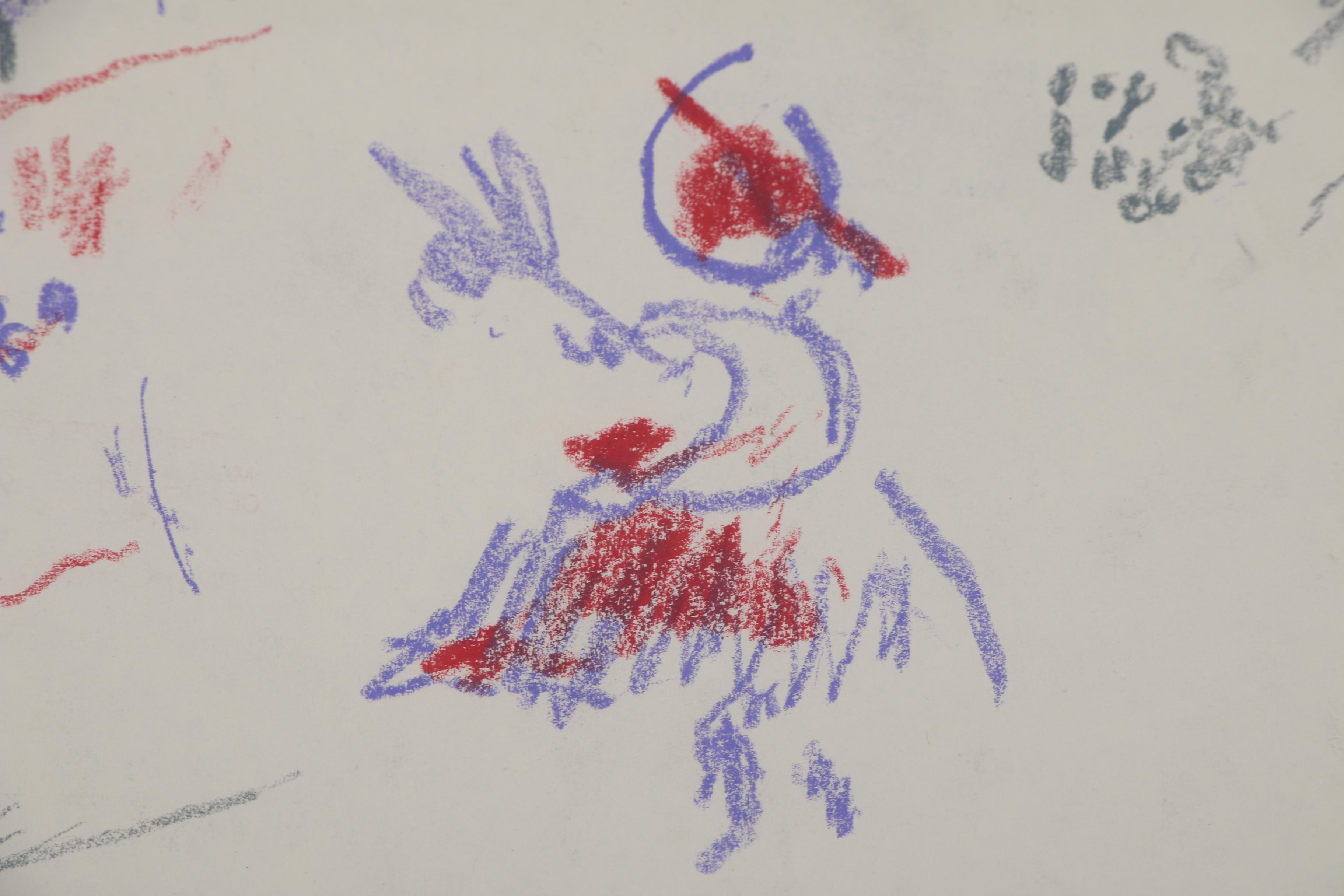 Paul Chidlaw Abstract Pastel Drawing