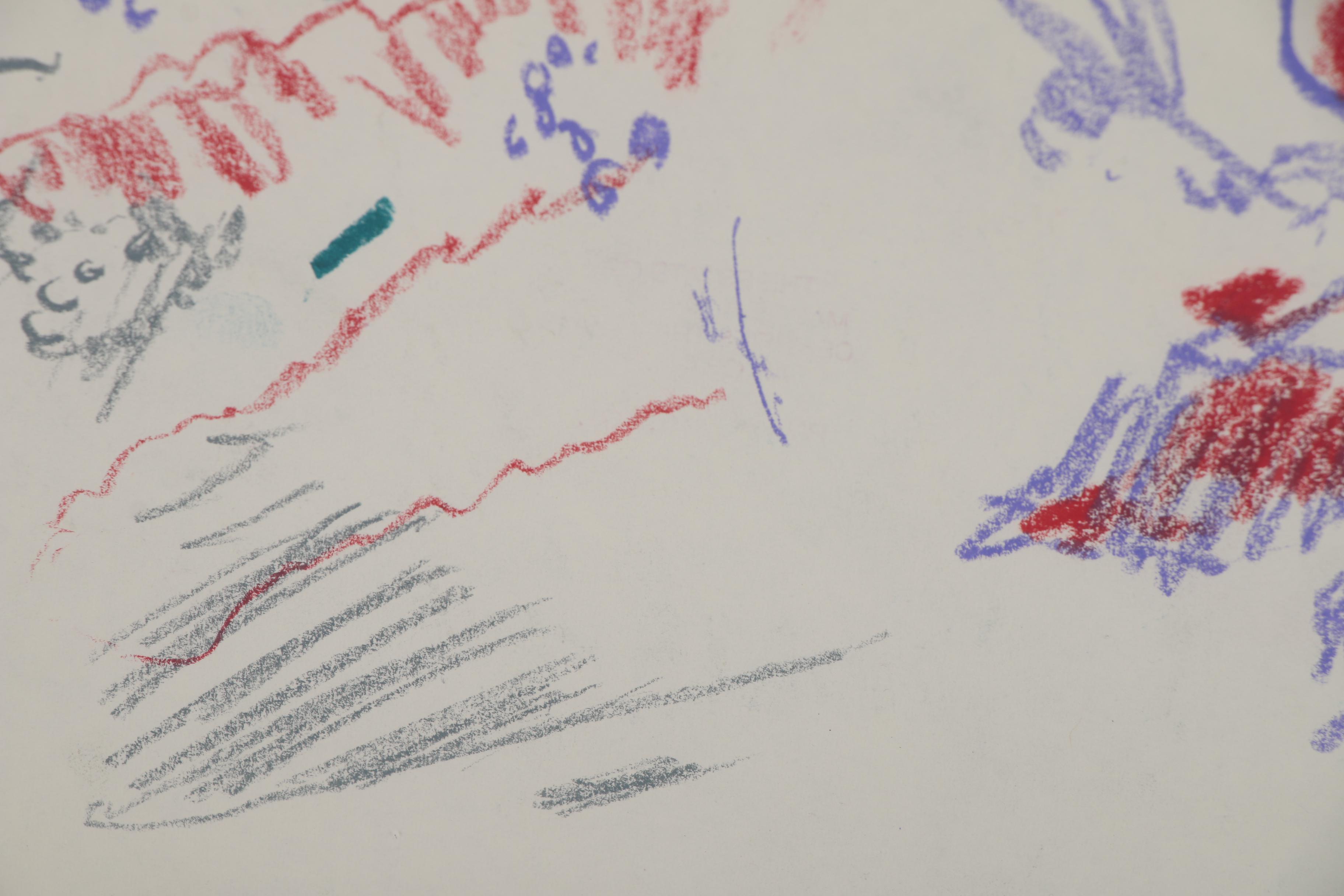 Paul Chidlaw Abstract Pastel Drawing