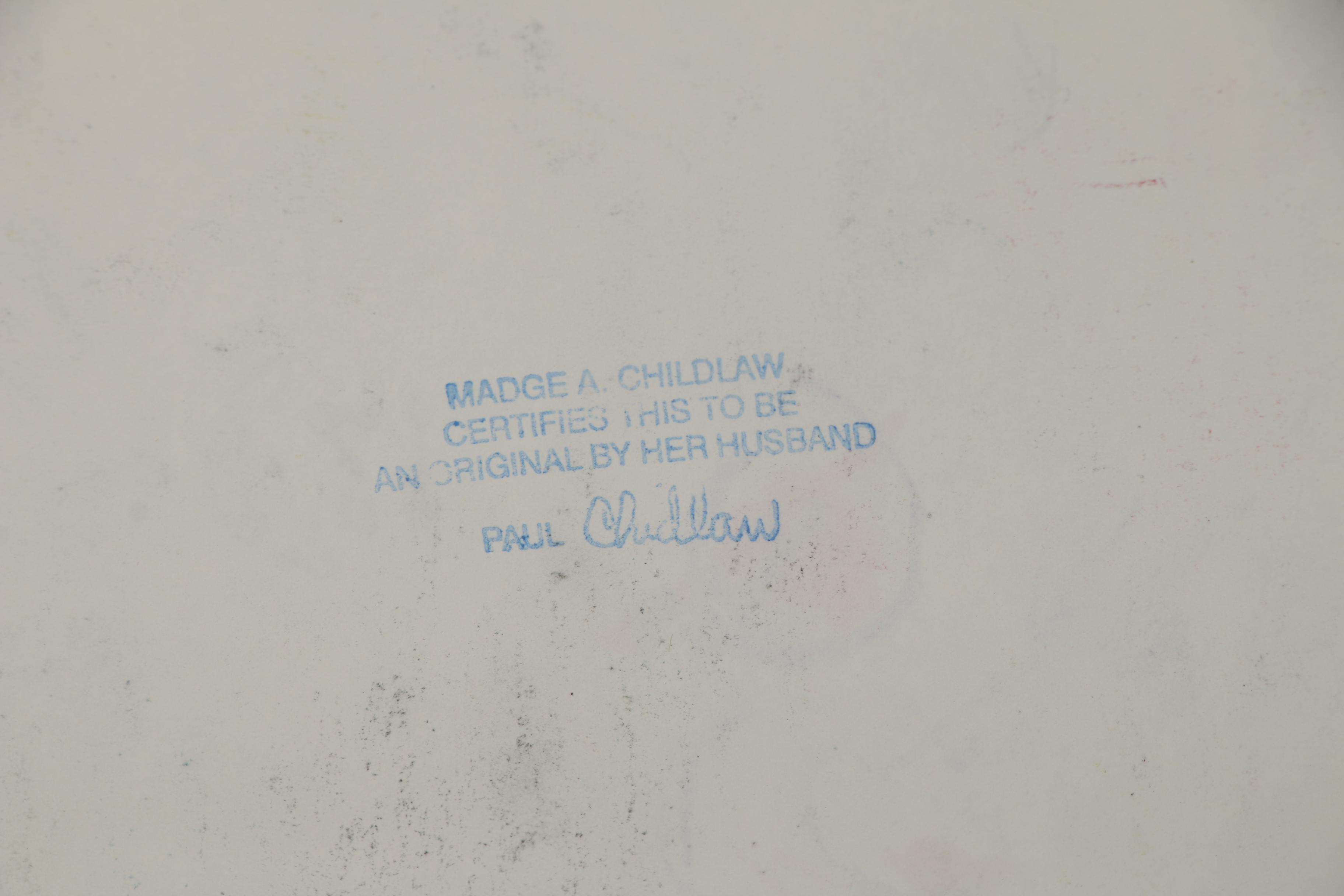 Paul Chidlaw Abstract Pastel Drawing