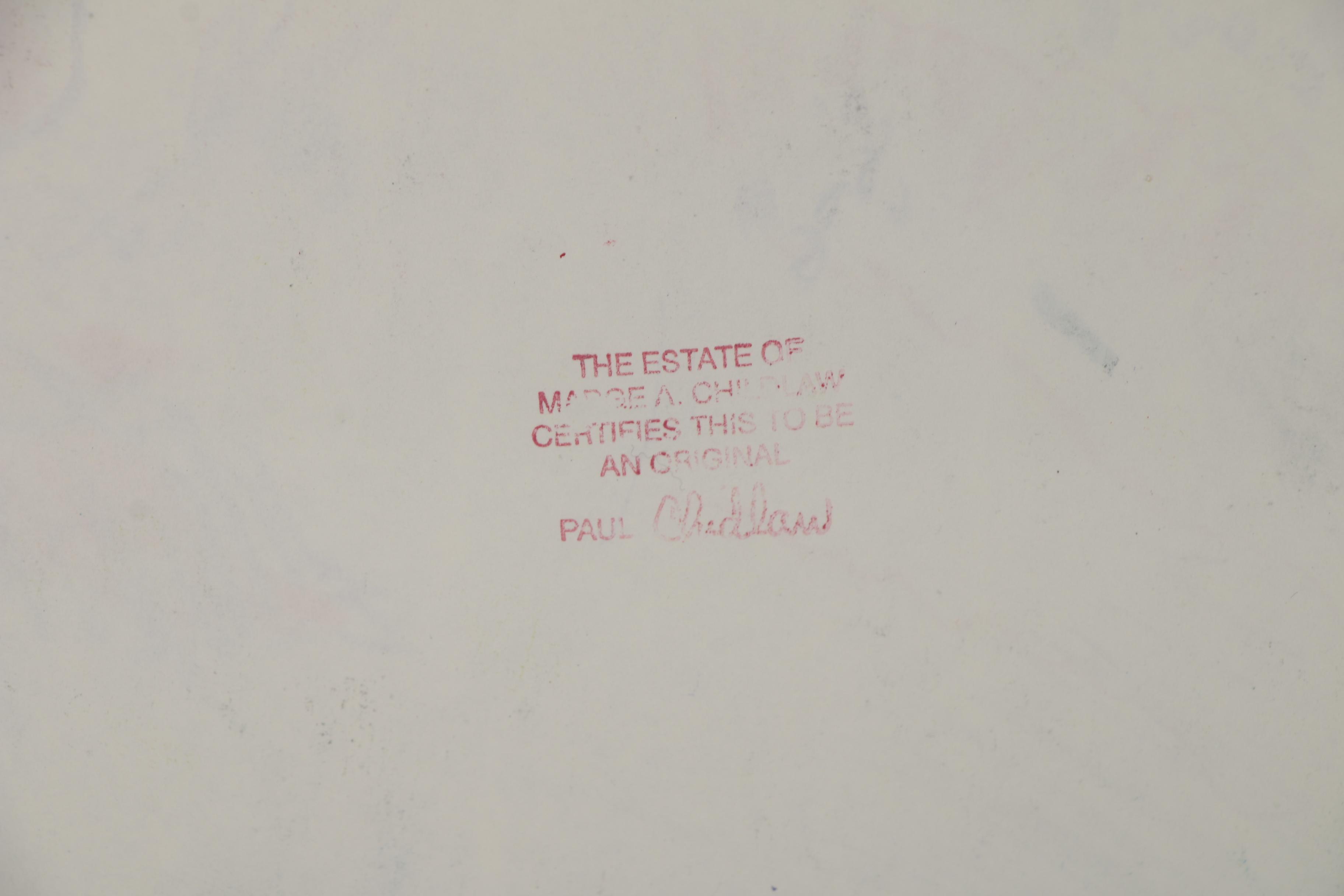 Paul Chidlaw Abstract Pastel Drawing