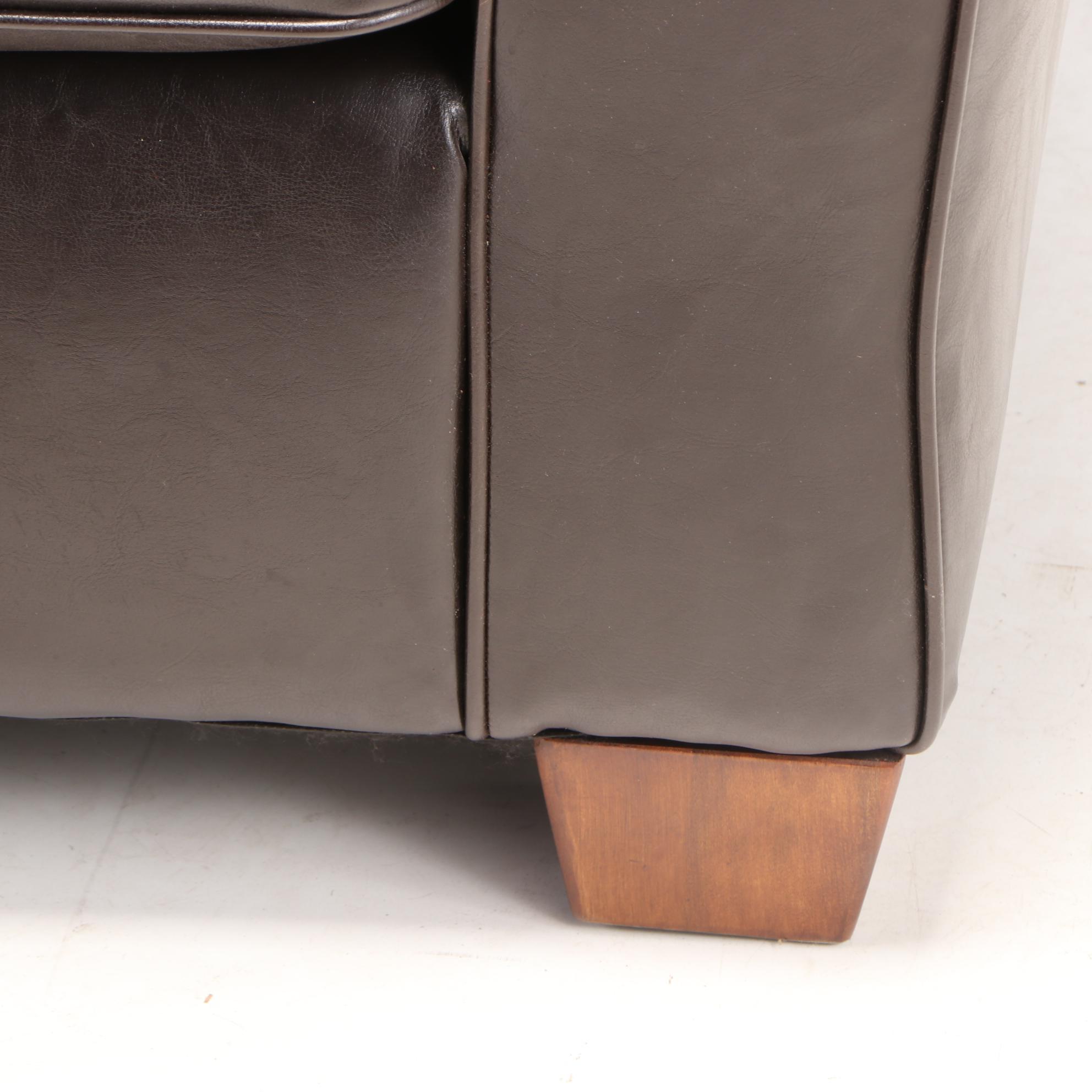 Ashley Furniture Dark Brown Faux-Leather Sofa
