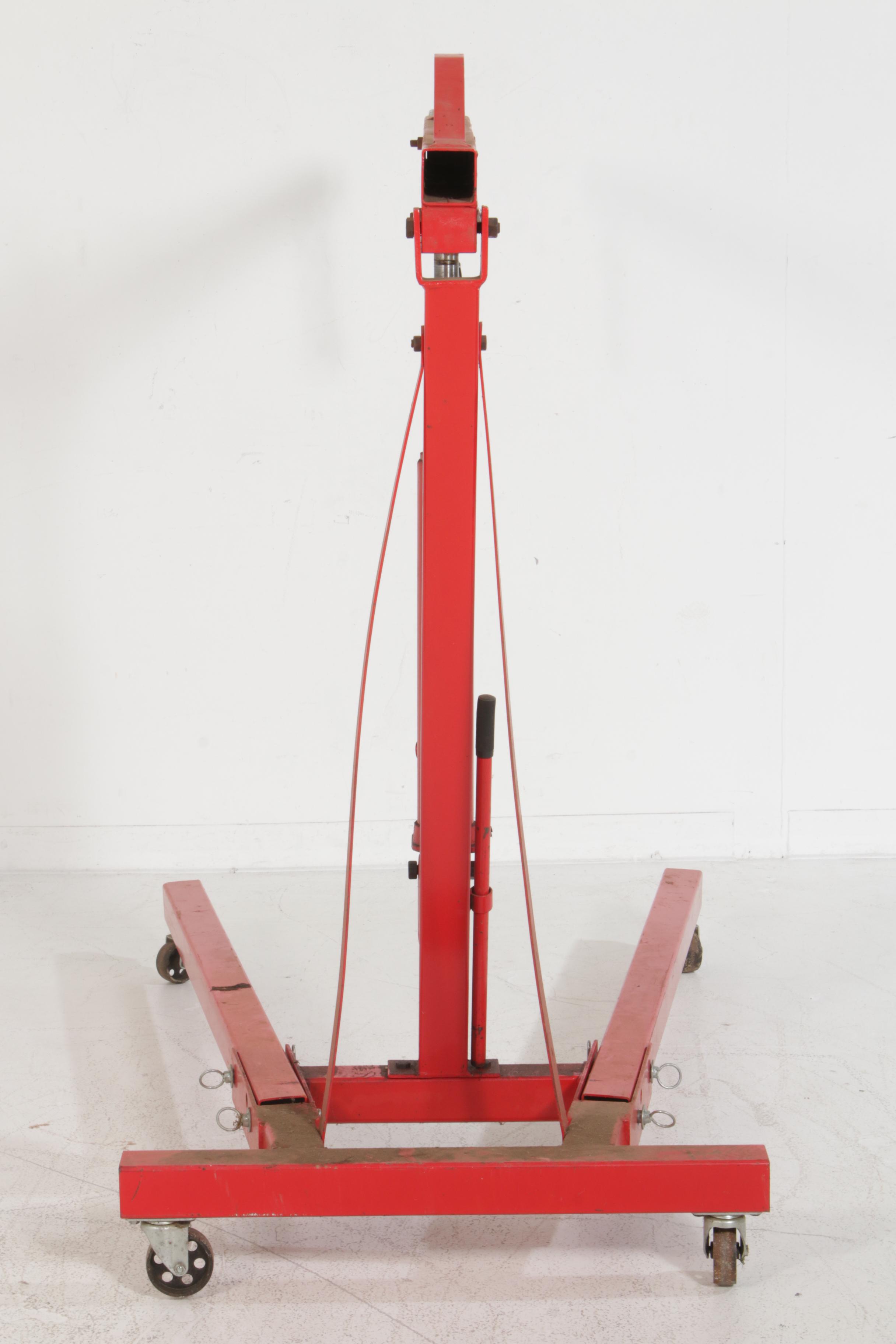 Automotive Two Ton Shop Crane with Craftsman Jack Stands