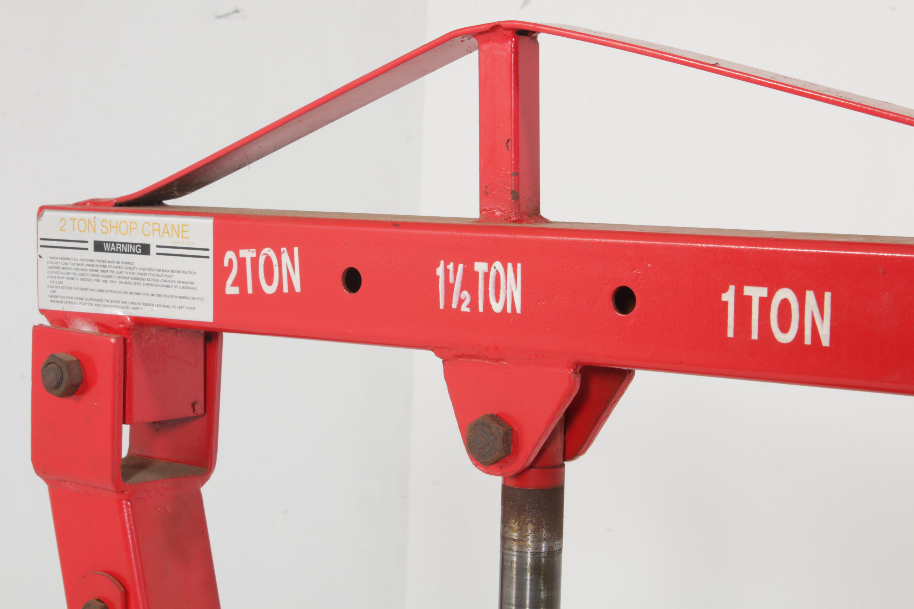 Automotive Two Ton Shop Crane with Craftsman Jack Stands