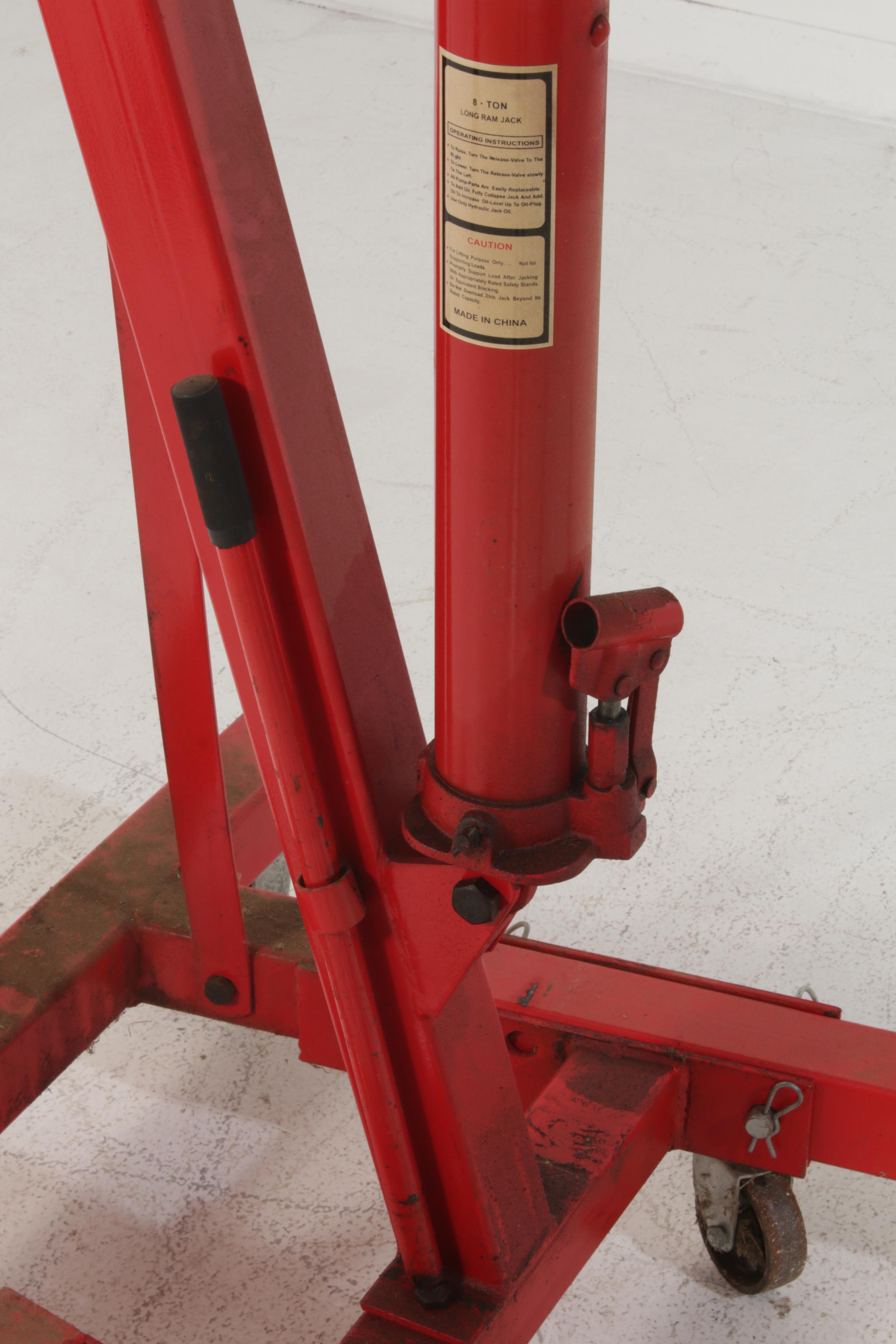 Automotive Two Ton Shop Crane with Craftsman Jack Stands