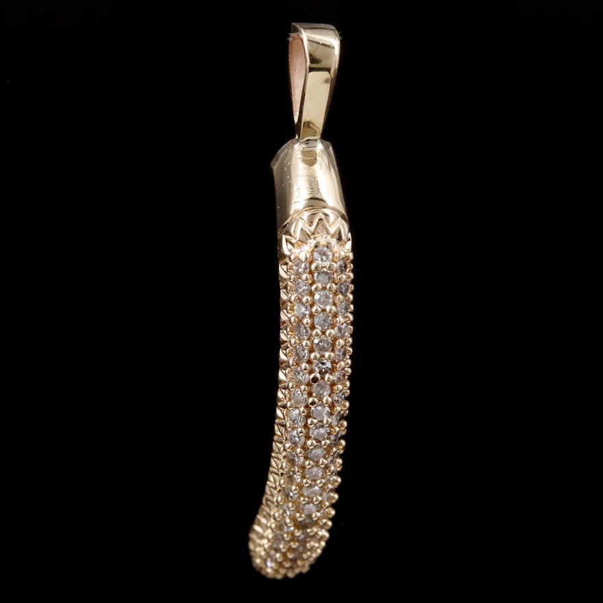 14K Yellow Gold Diamond Pendant