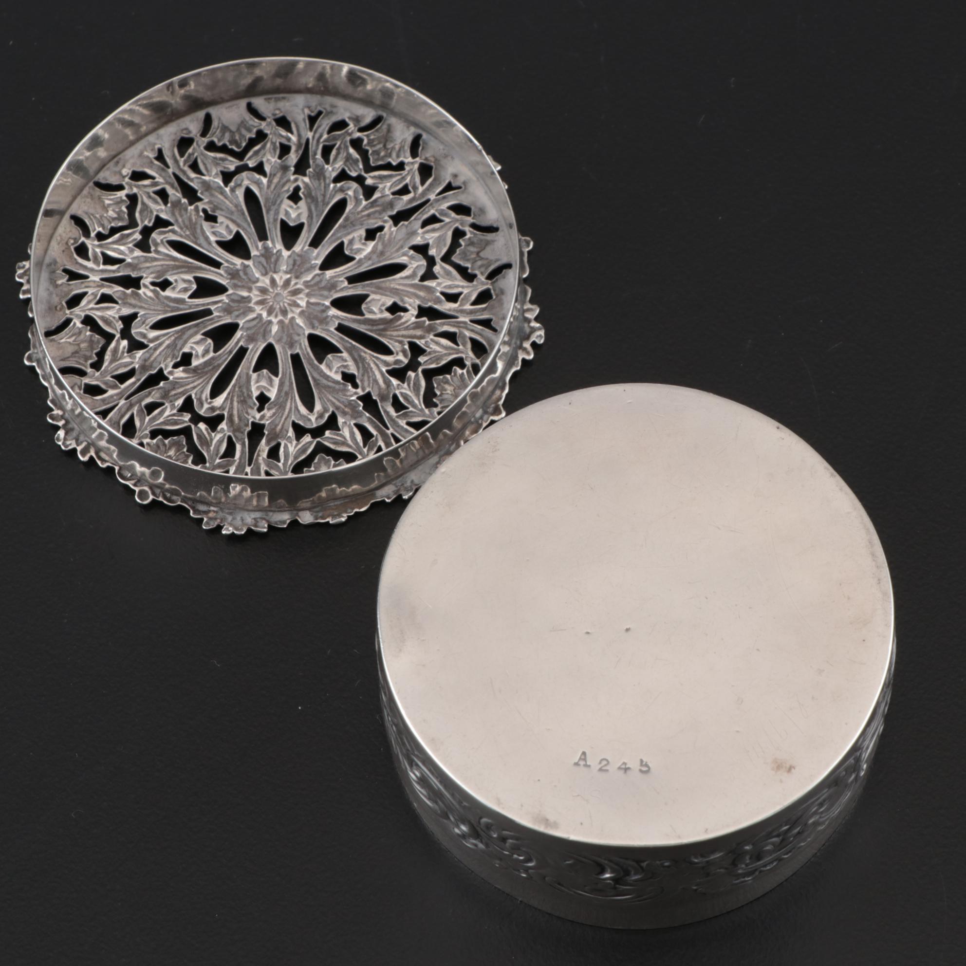 William Comyns & Sons Sterling Silver Pomander Box, London, 1909
