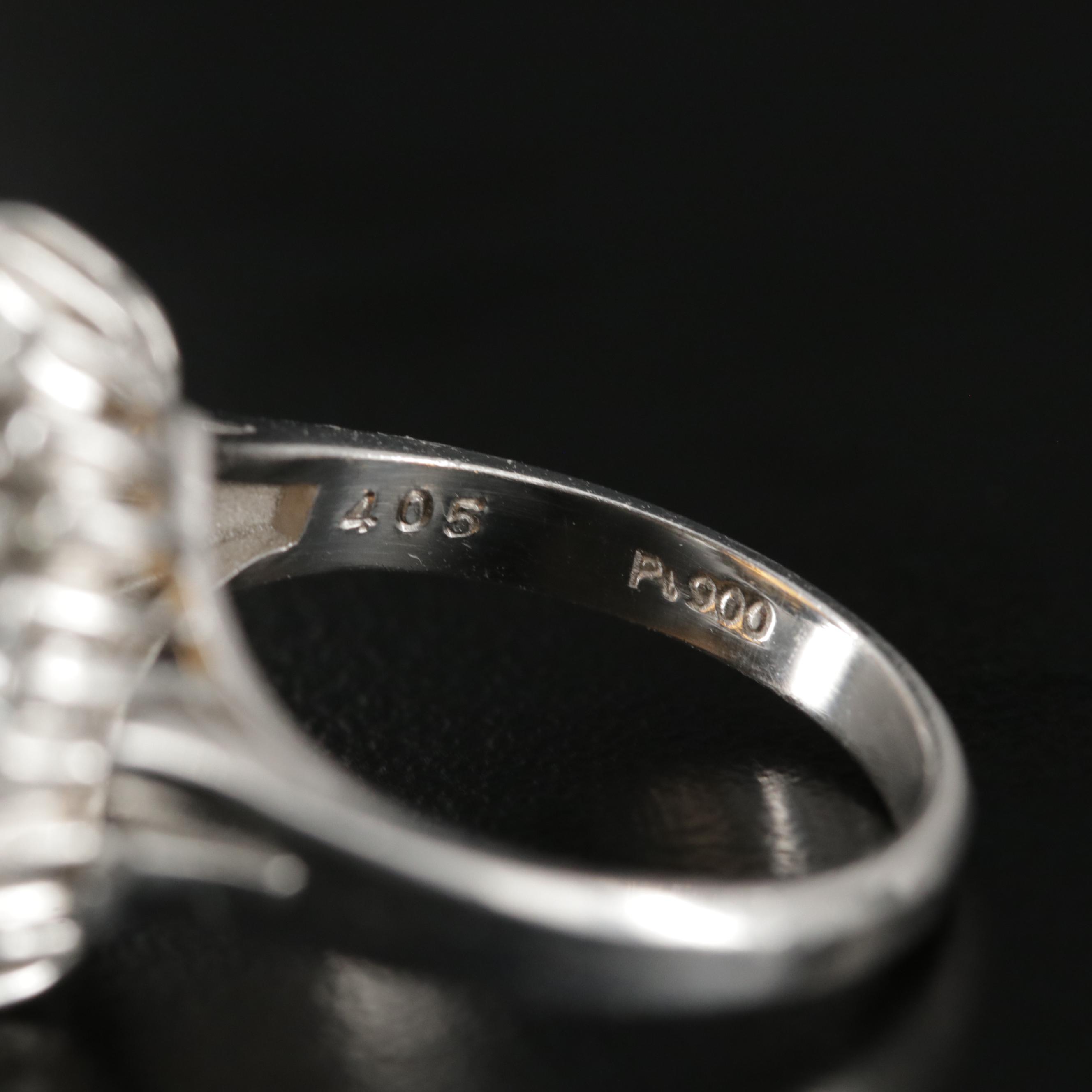 Platinum 4.05 CT Contra Luz Opal and Diamond Ring