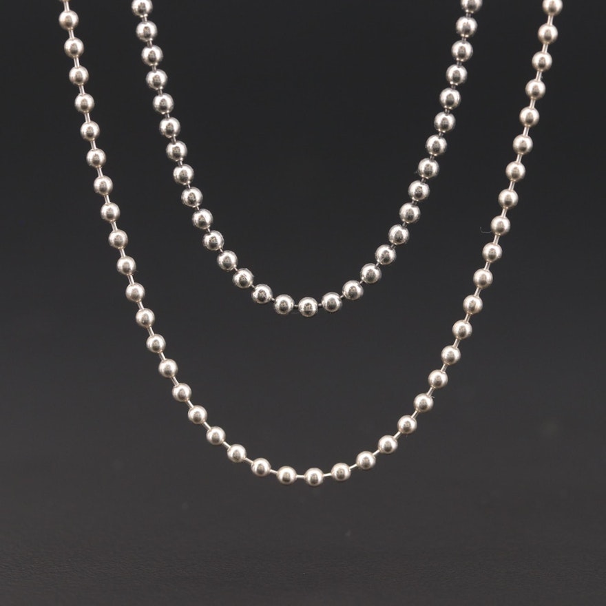 Sterling Silver Bead Necklaces