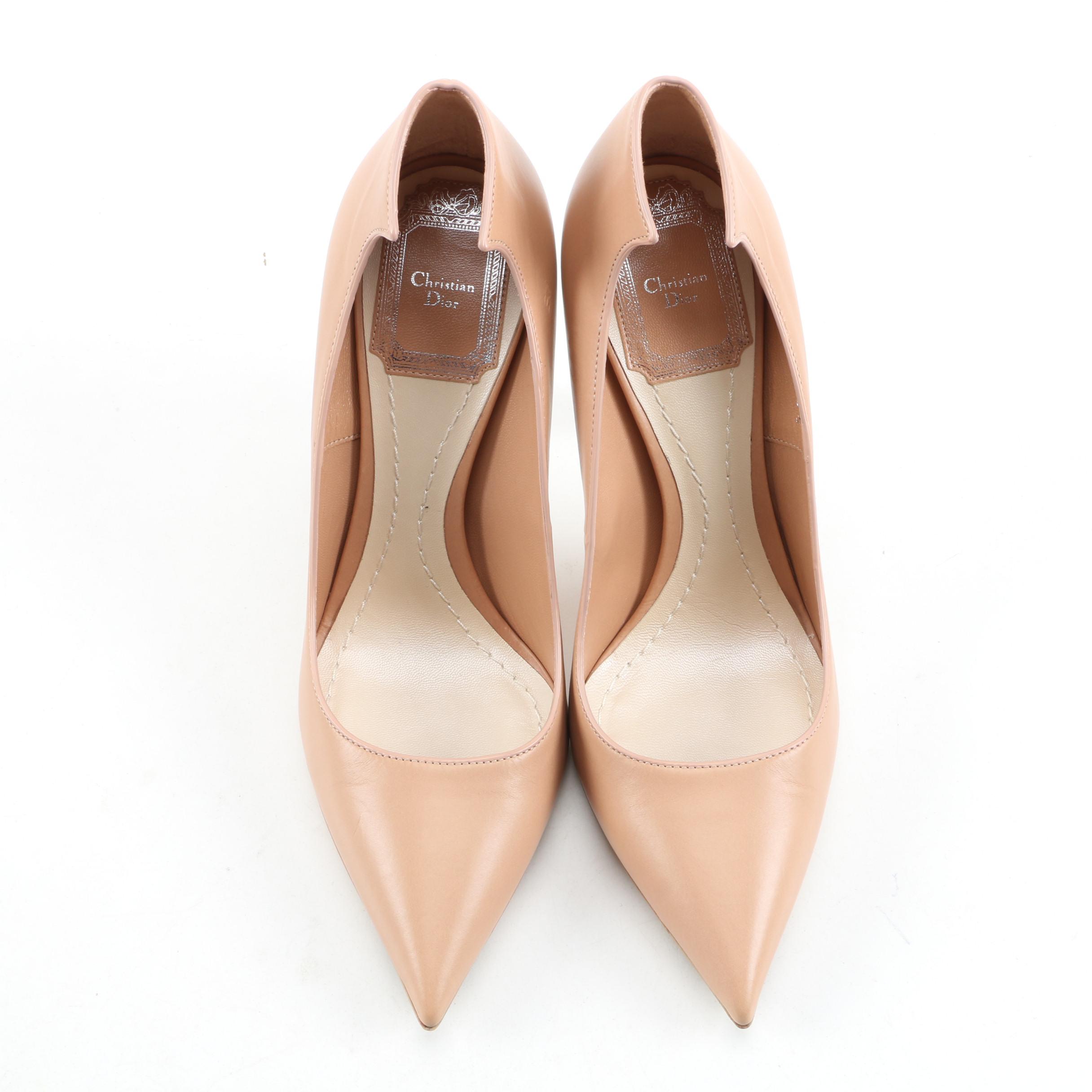 Christian Dior Leather and Crystal Flash Pumps with Box Signed by Susan Lucci