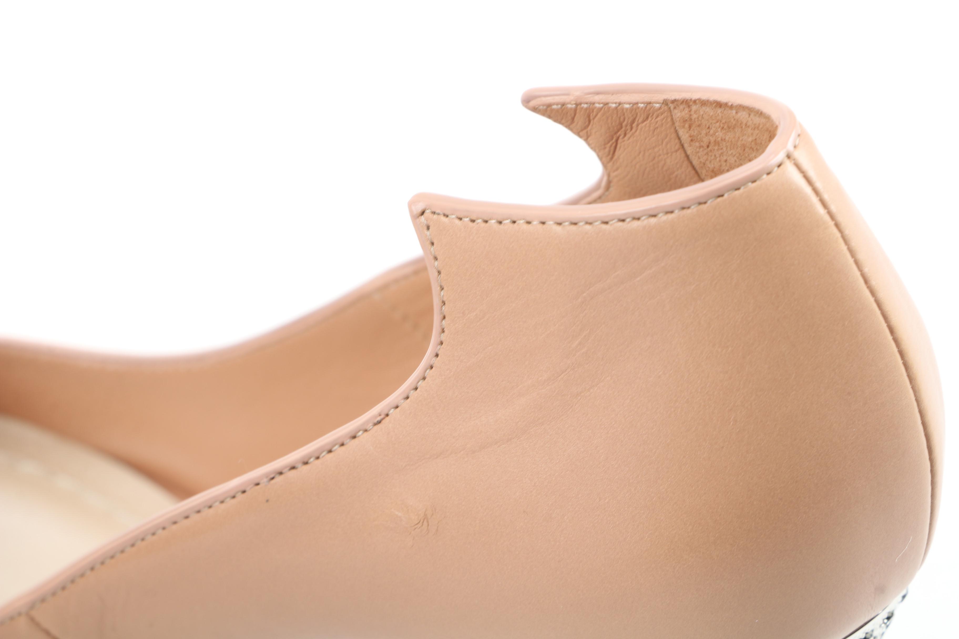 Christian Dior Leather and Crystal Flash Pumps with Box Signed by Susan Lucci