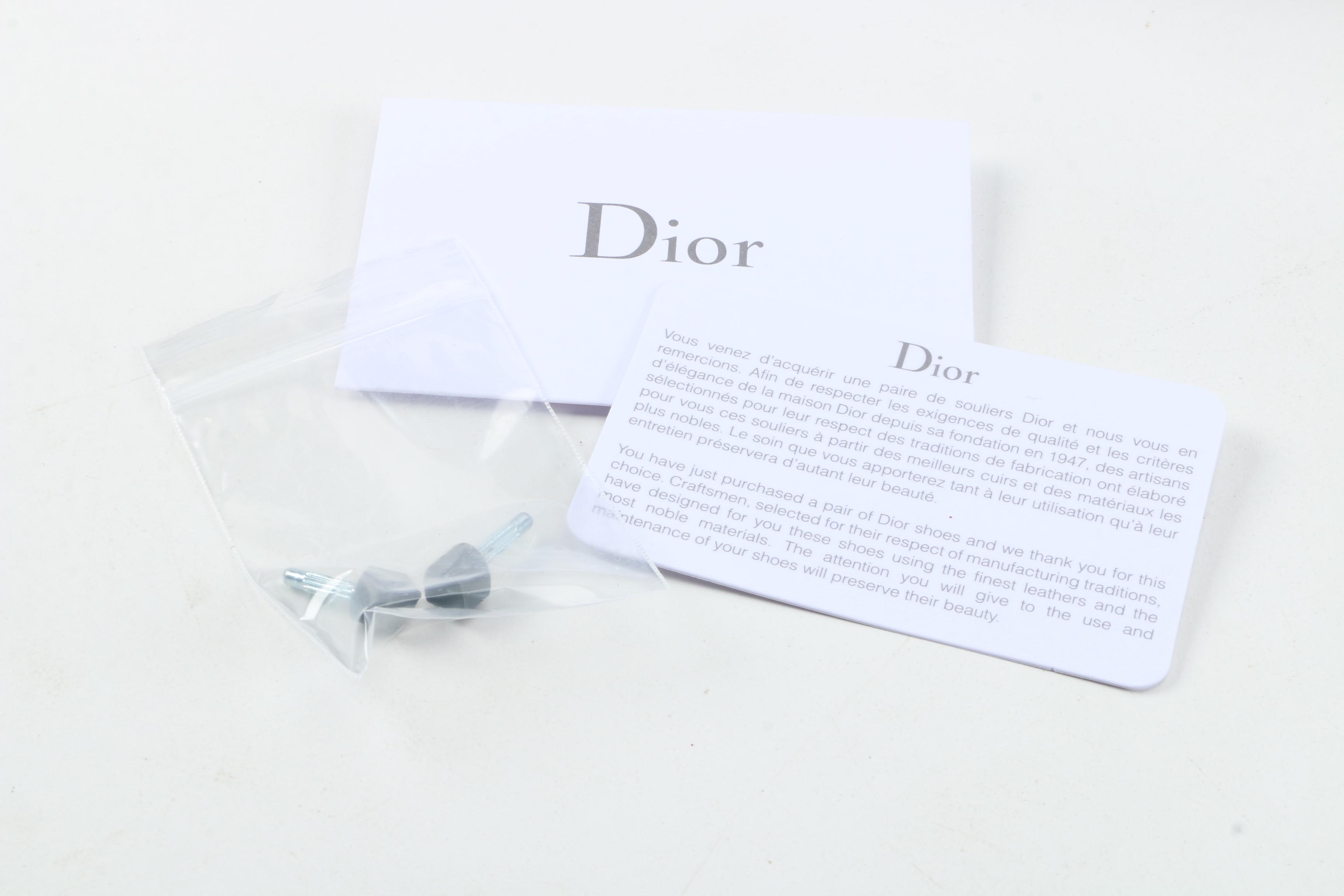 Christian Dior Leather and Crystal Flash Pumps with Box Signed by Susan Lucci