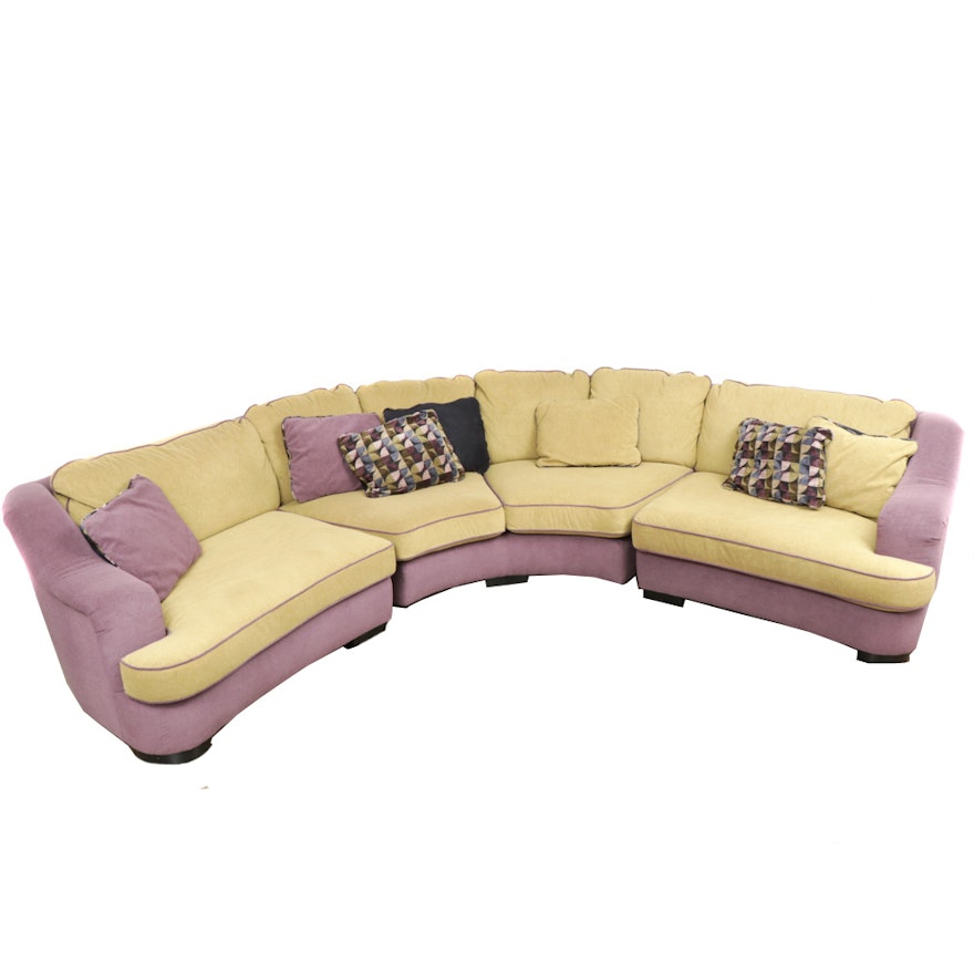 Carson's Half Circle Sectional Sofa with Throw Pillows