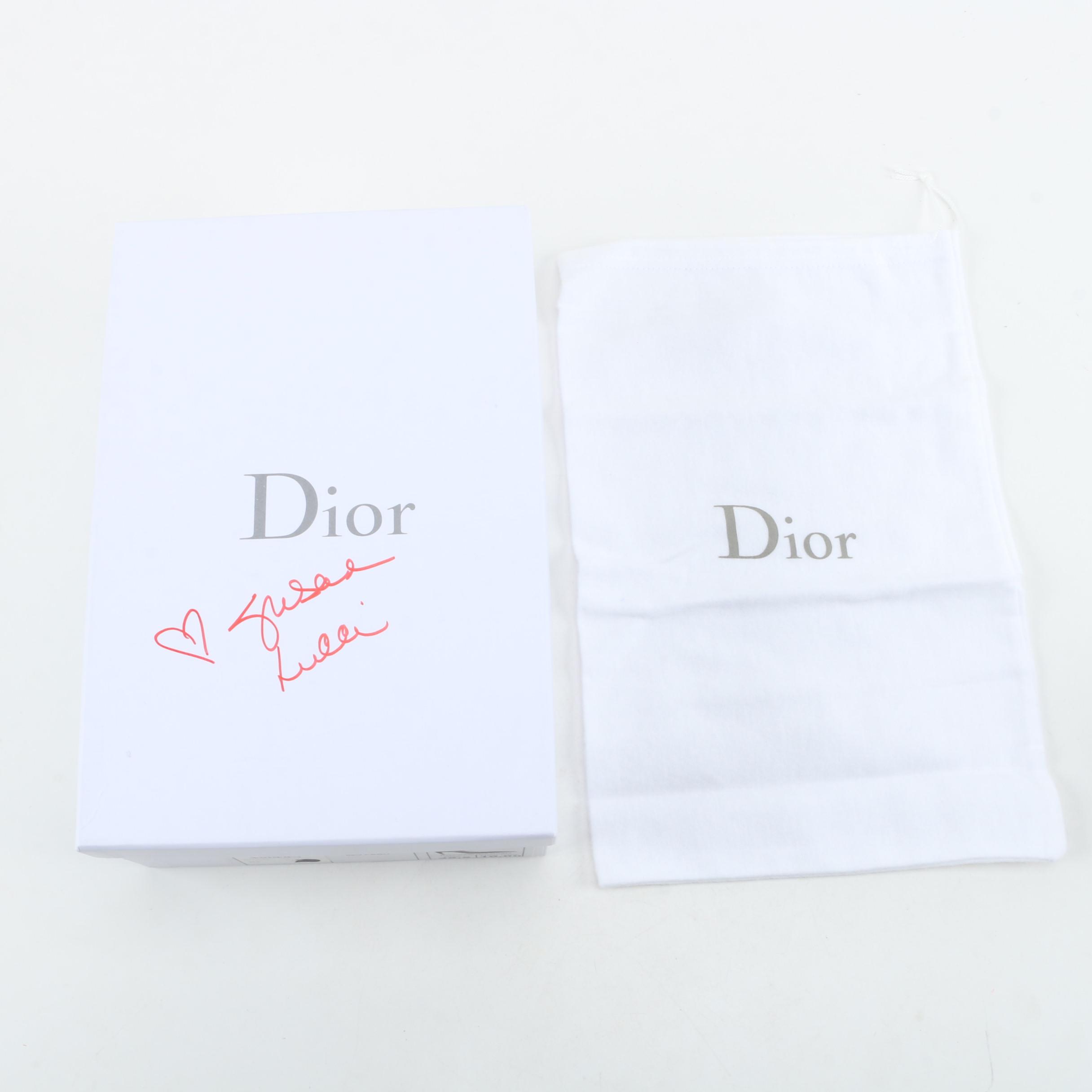 Christian Dior Leather and Crystal Flash Pumps with Box Signed by Susan Lucci