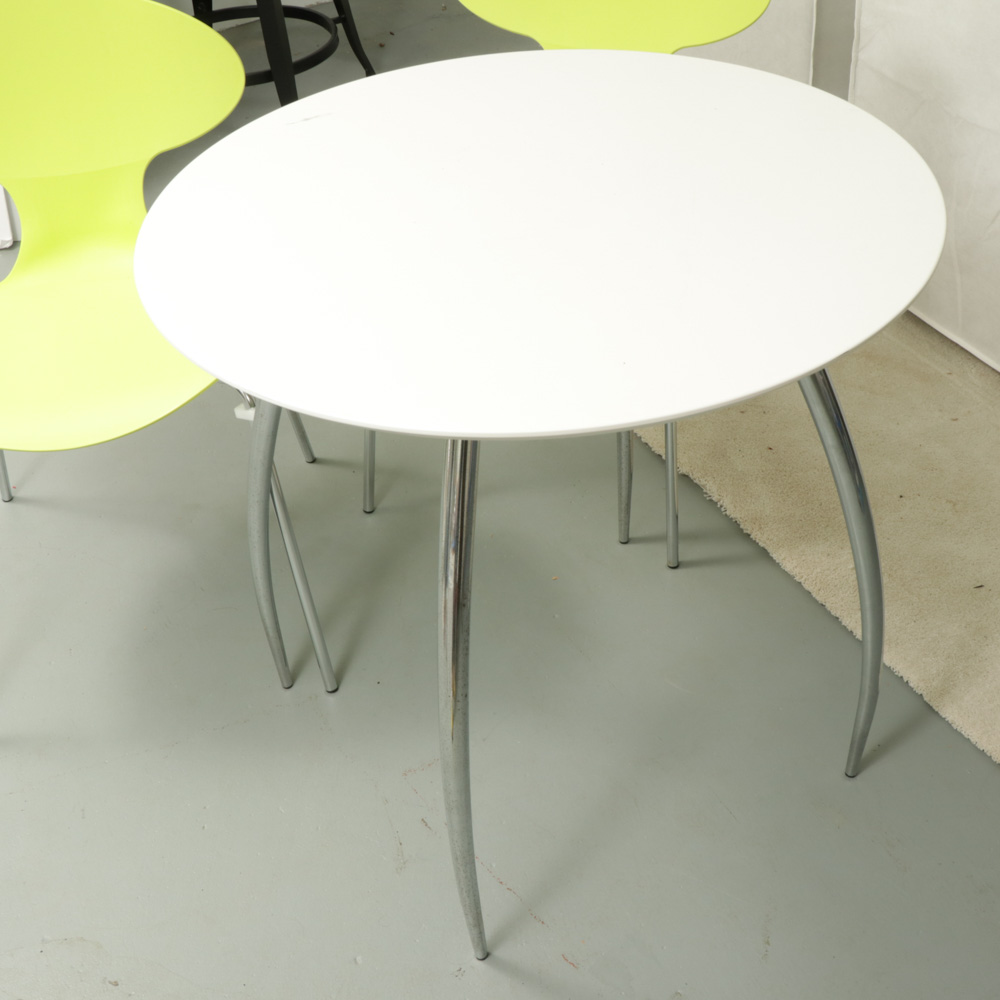 Three-Piece Modernist Style Chrome and Plastic Bistro Set
