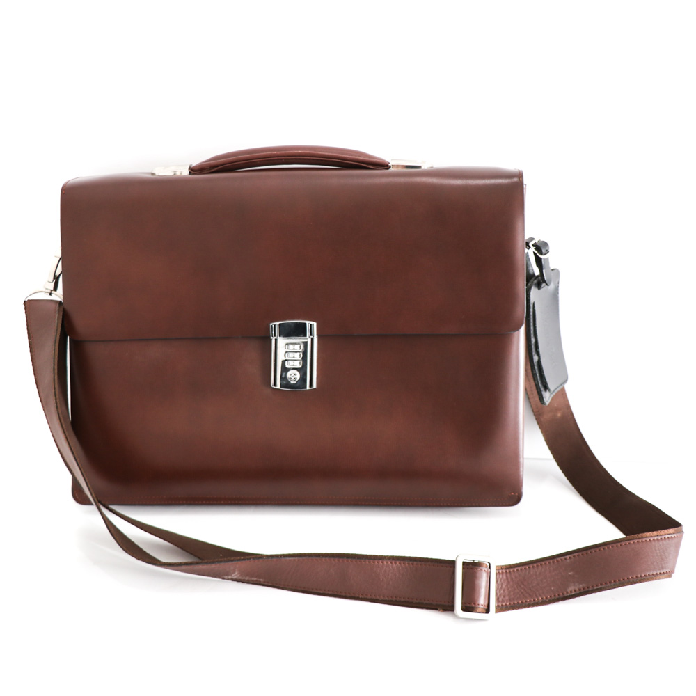 Kliya Wanblong Brown Leather Briefcase
