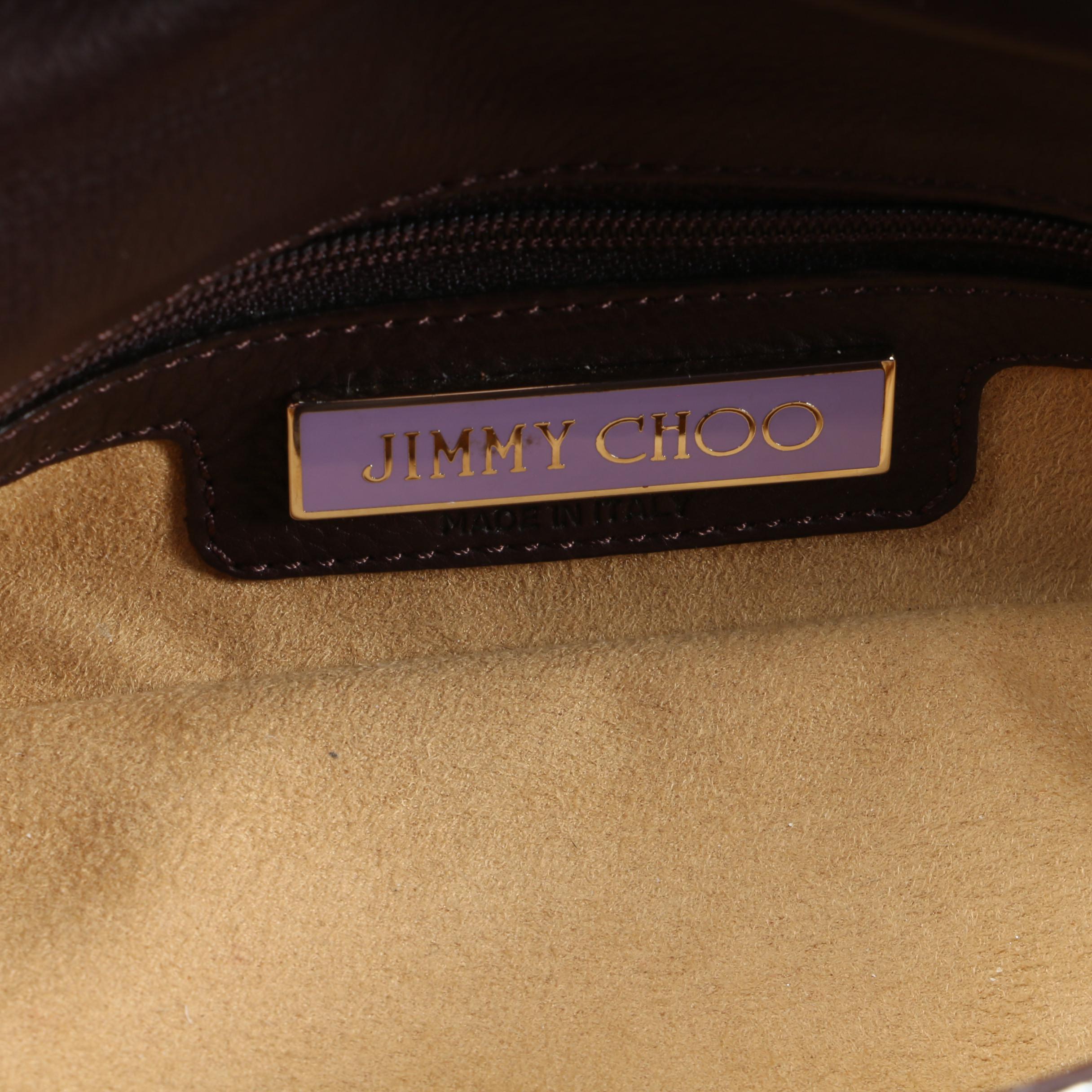 Jimmy Choo Metallic Snakeskin Baguette with Dust Bag Signed by Susan Lucci