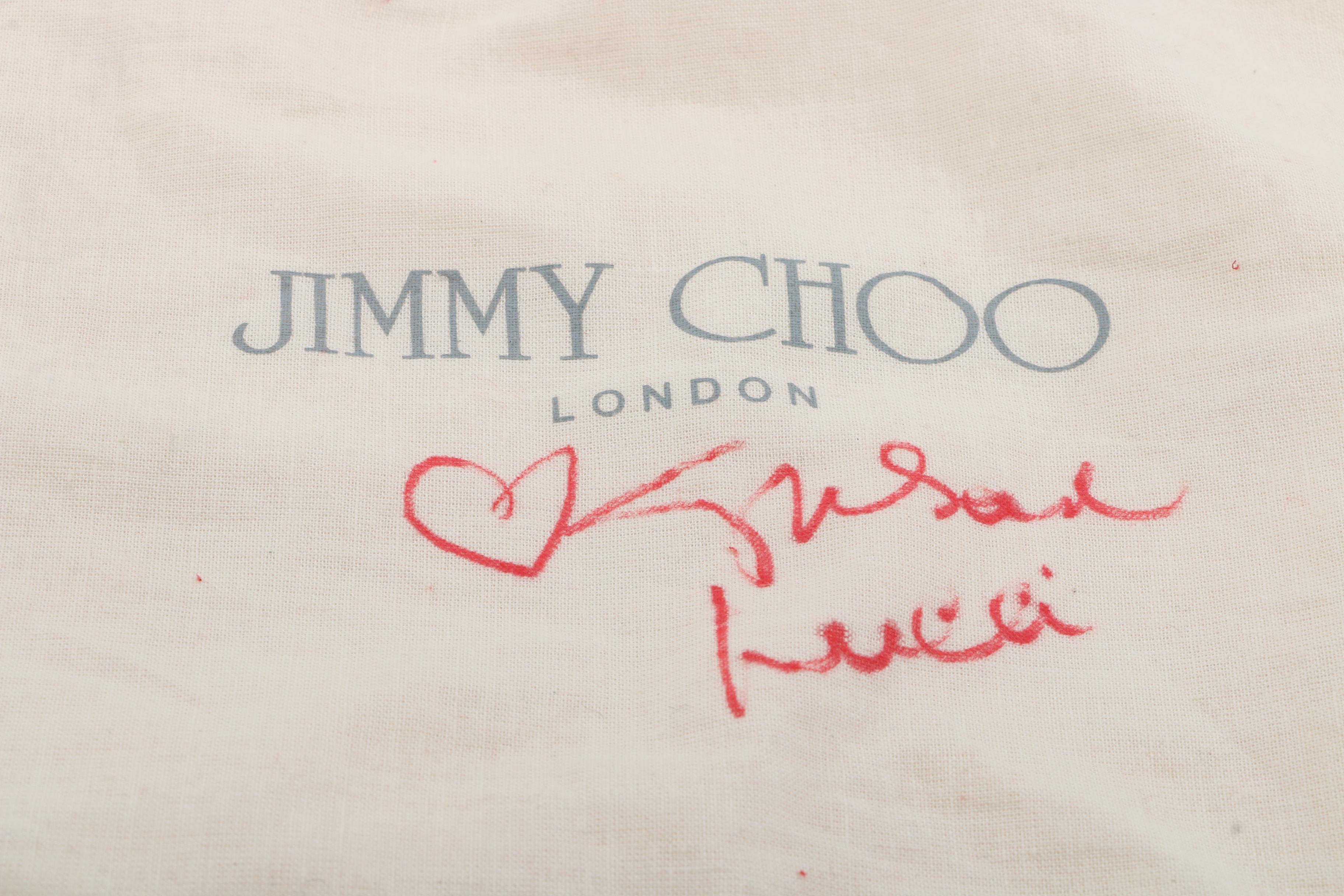 Jimmy Choo Metallic Snakeskin Baguette with Dust Bag Signed by Susan Lucci