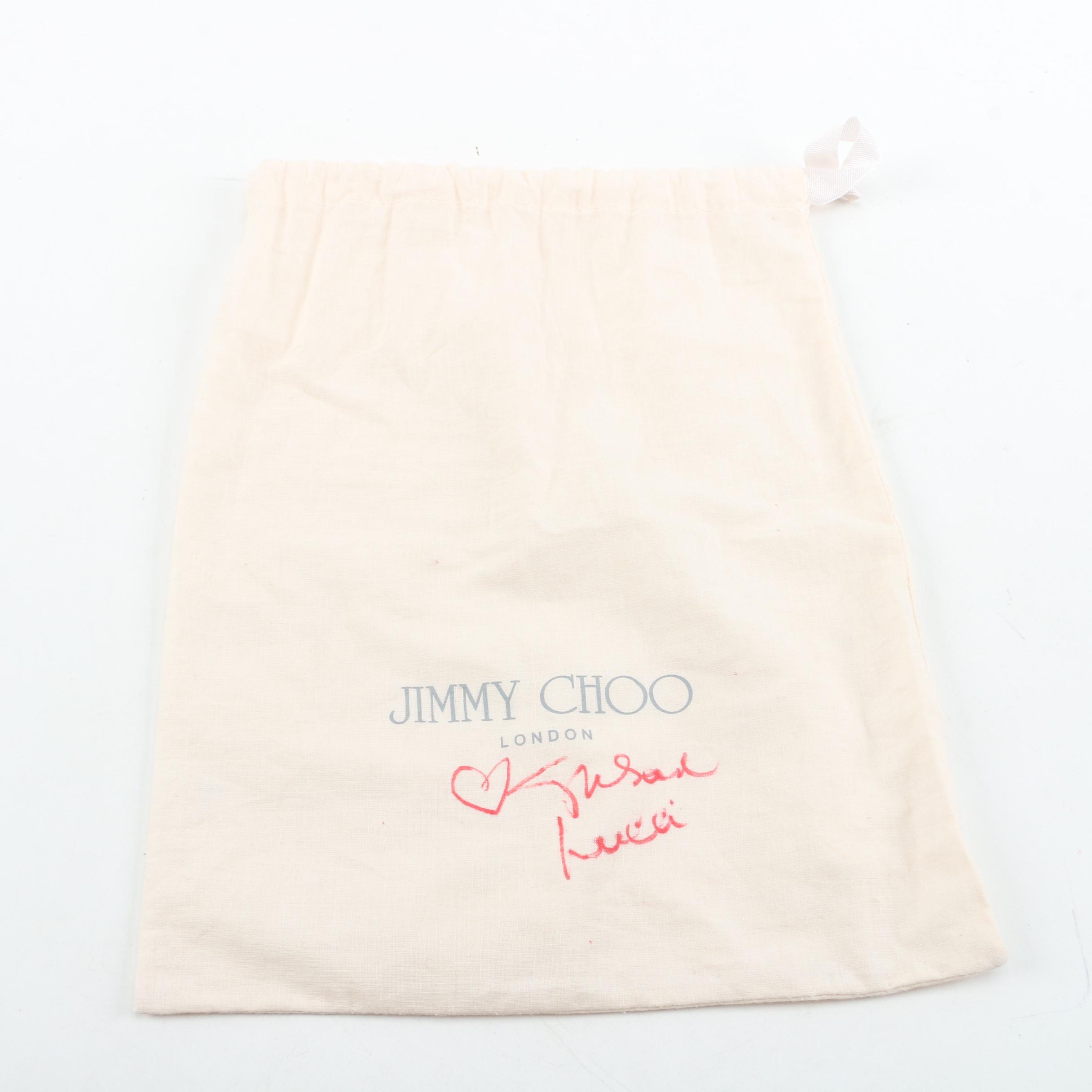 Jimmy Choo Metallic Snakeskin Baguette with Dust Bag Signed by Susan Lucci