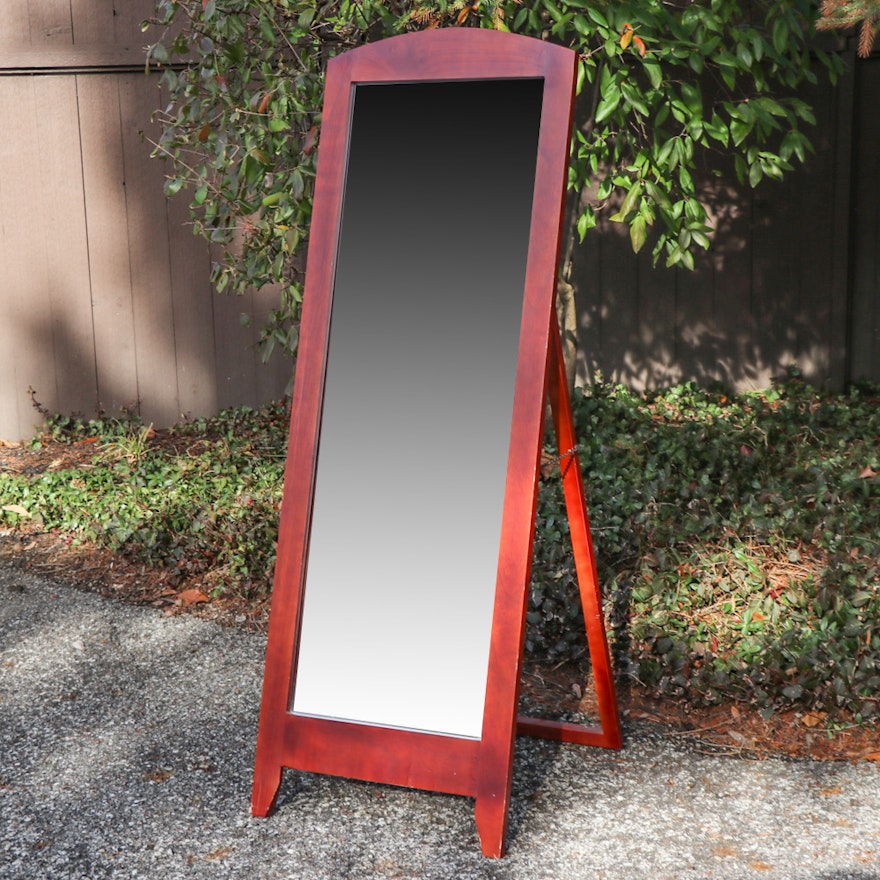 Cherry Stained Standing Wooden Mirror