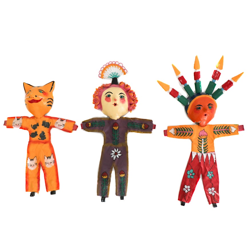 Hand-Painted Folk Art Wall Hangings