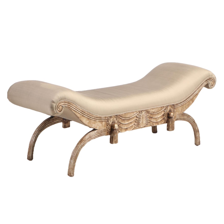 Ital Art Design Regency Style Upholstered Bench