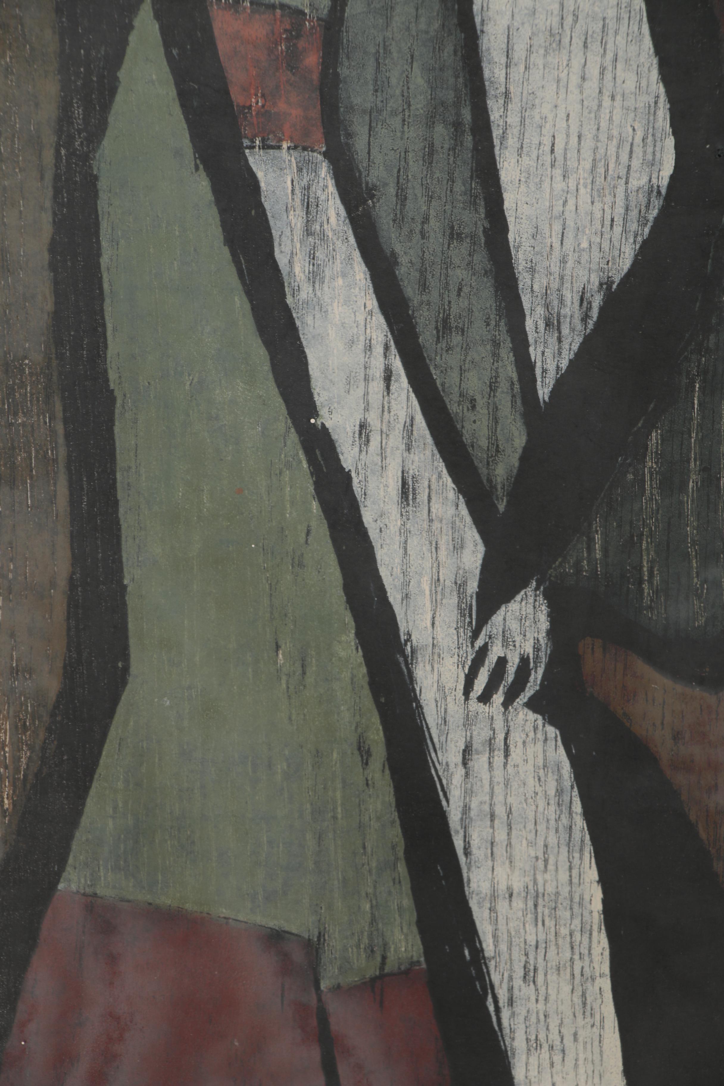 Evelyn Marx Woodcut "Phebe", 1961