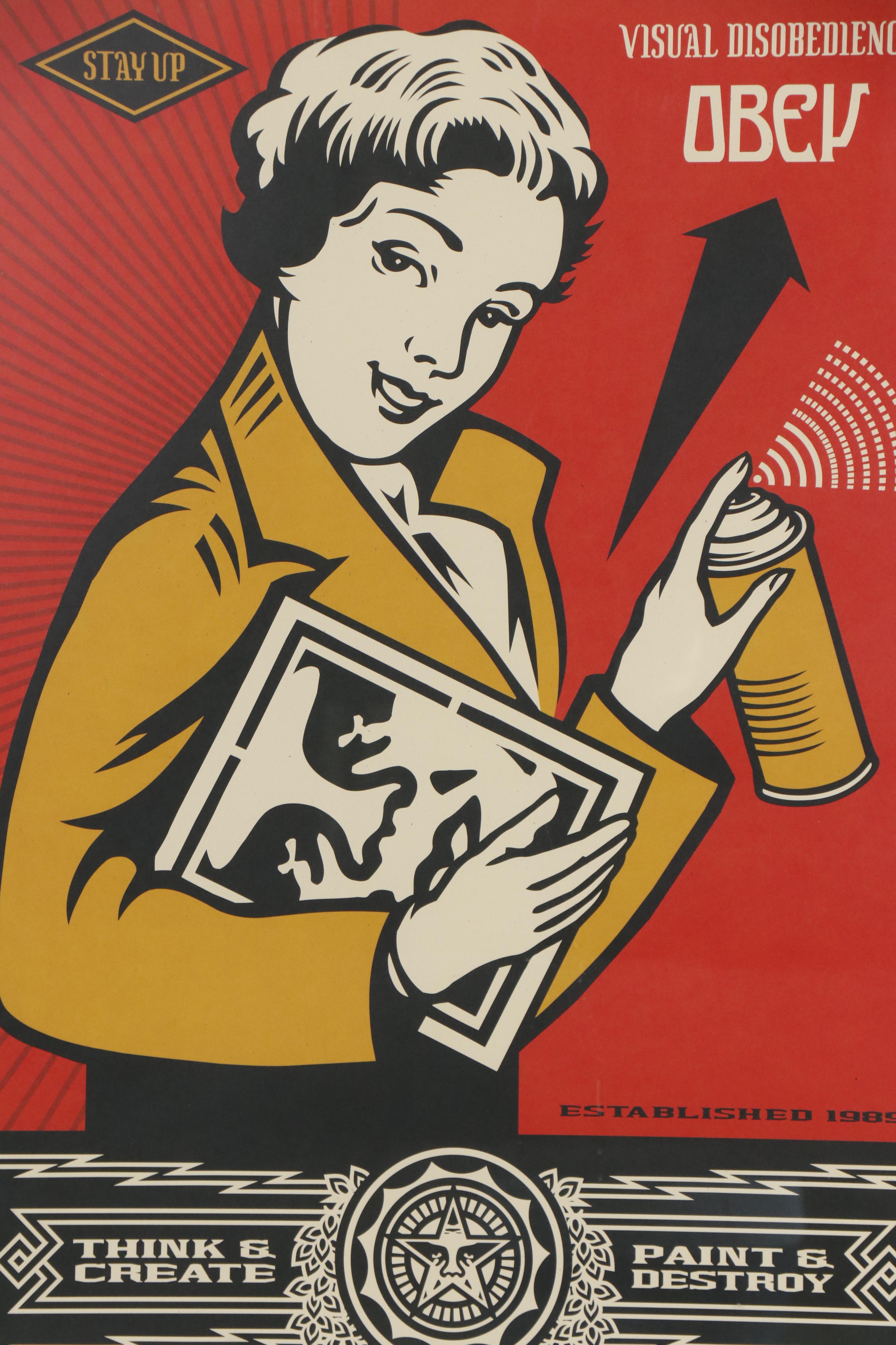 Shepard Fairey Offset Print "Obey Stay Up Girl"