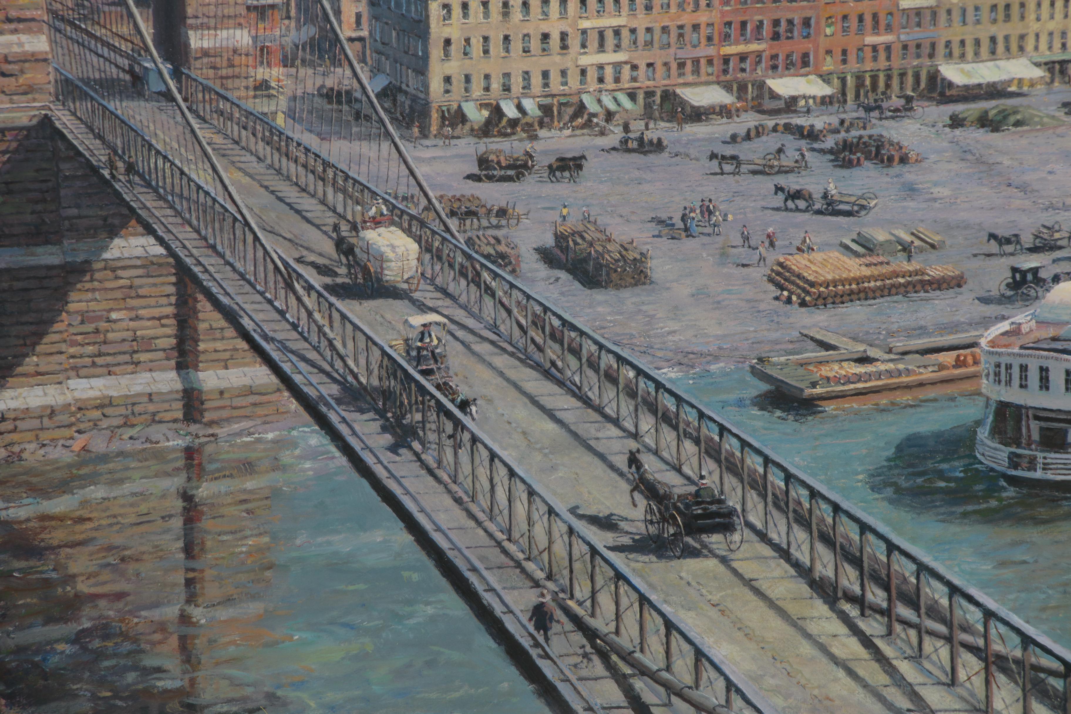 John Stobart Giclée "Cincinnati - Birds Eye View of the Public Landing in 1867"