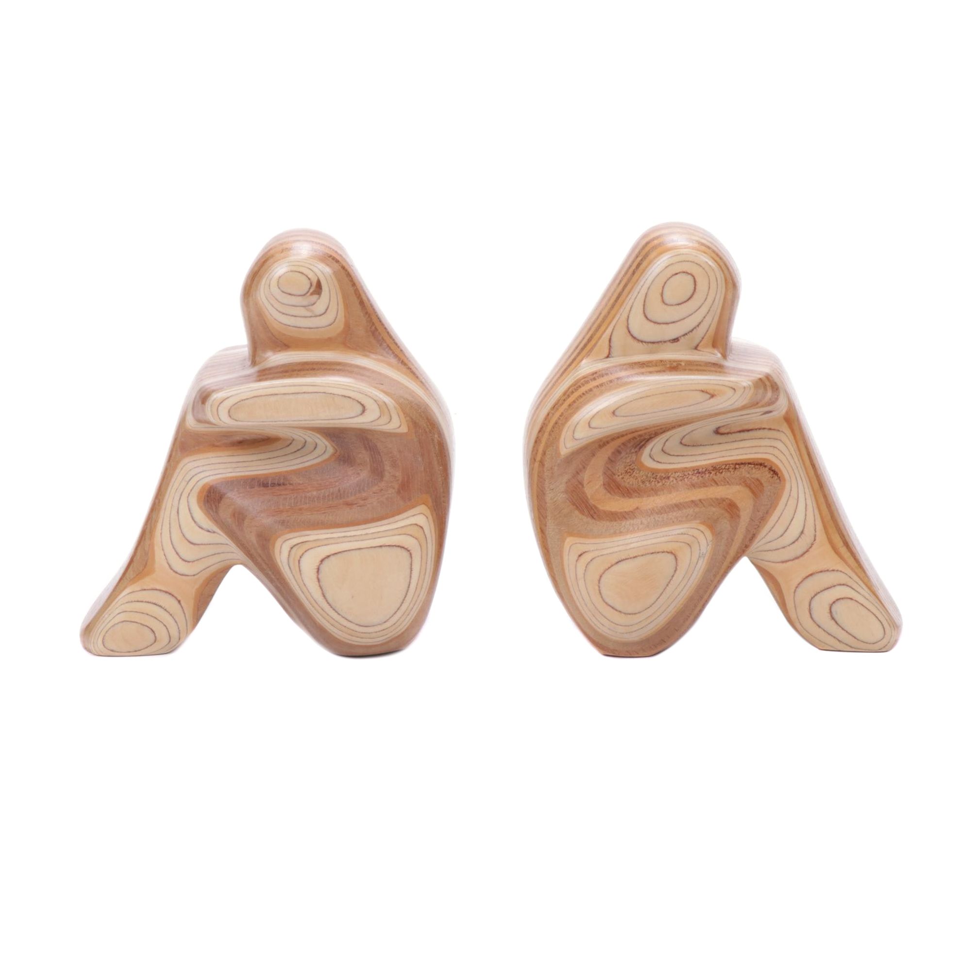 Robert Hargrave Plywood Sculpted Figural Bookends