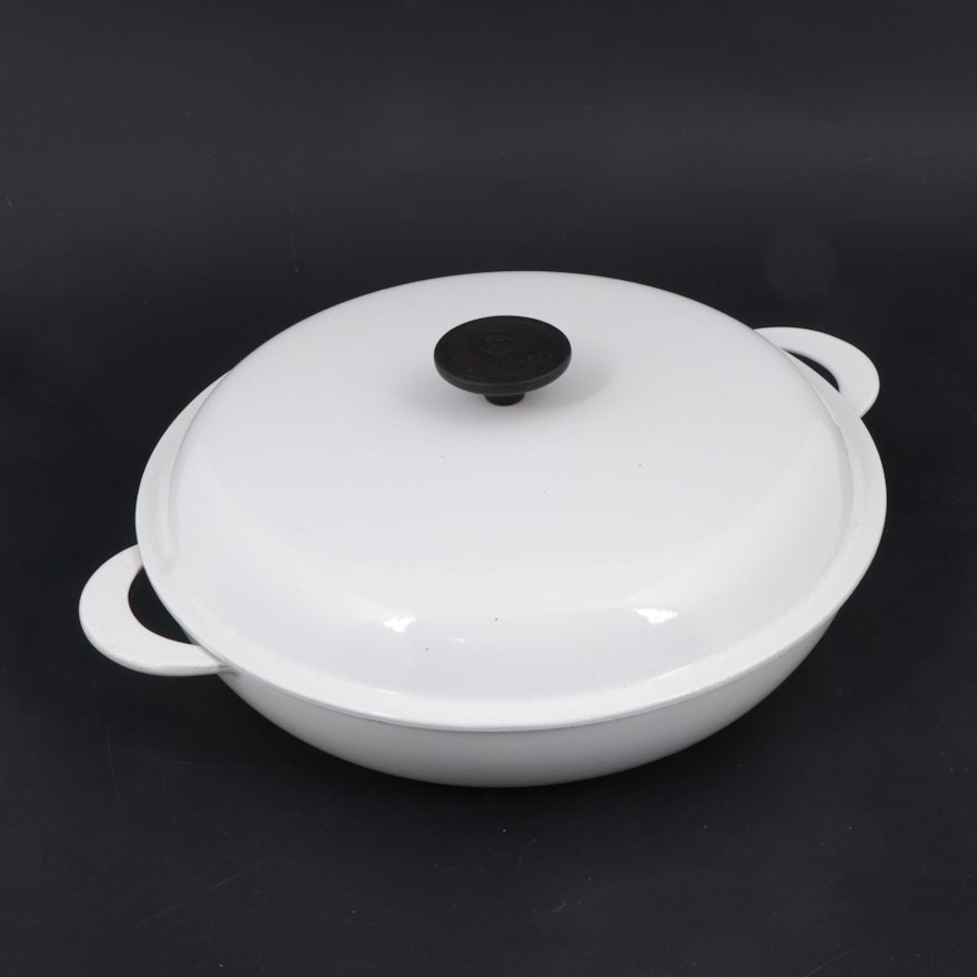 Le Creuset White Enameled Cast Iron Braiser