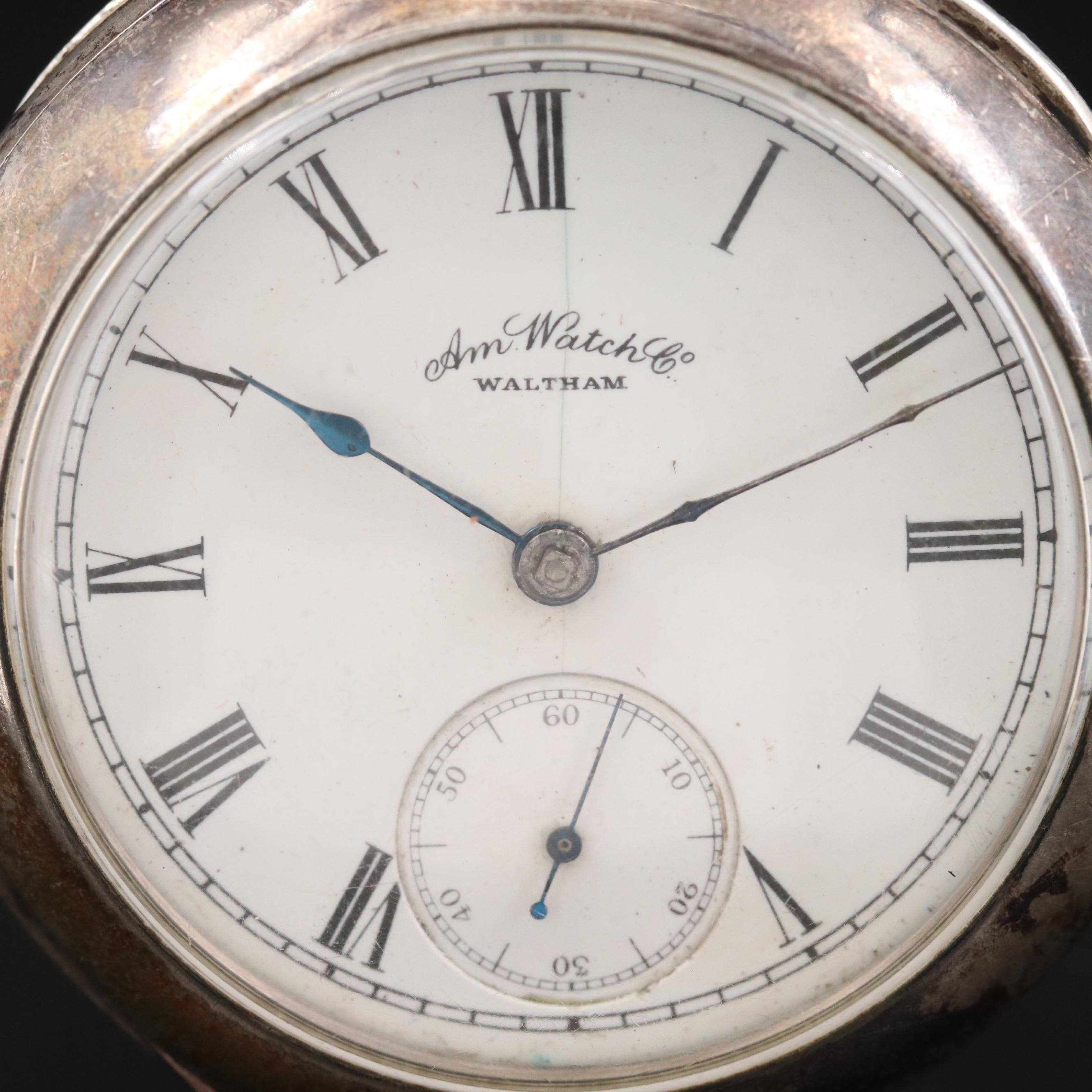 Antique Waltham American Watch Co. Coin Silver  Pocket Watch, 1887