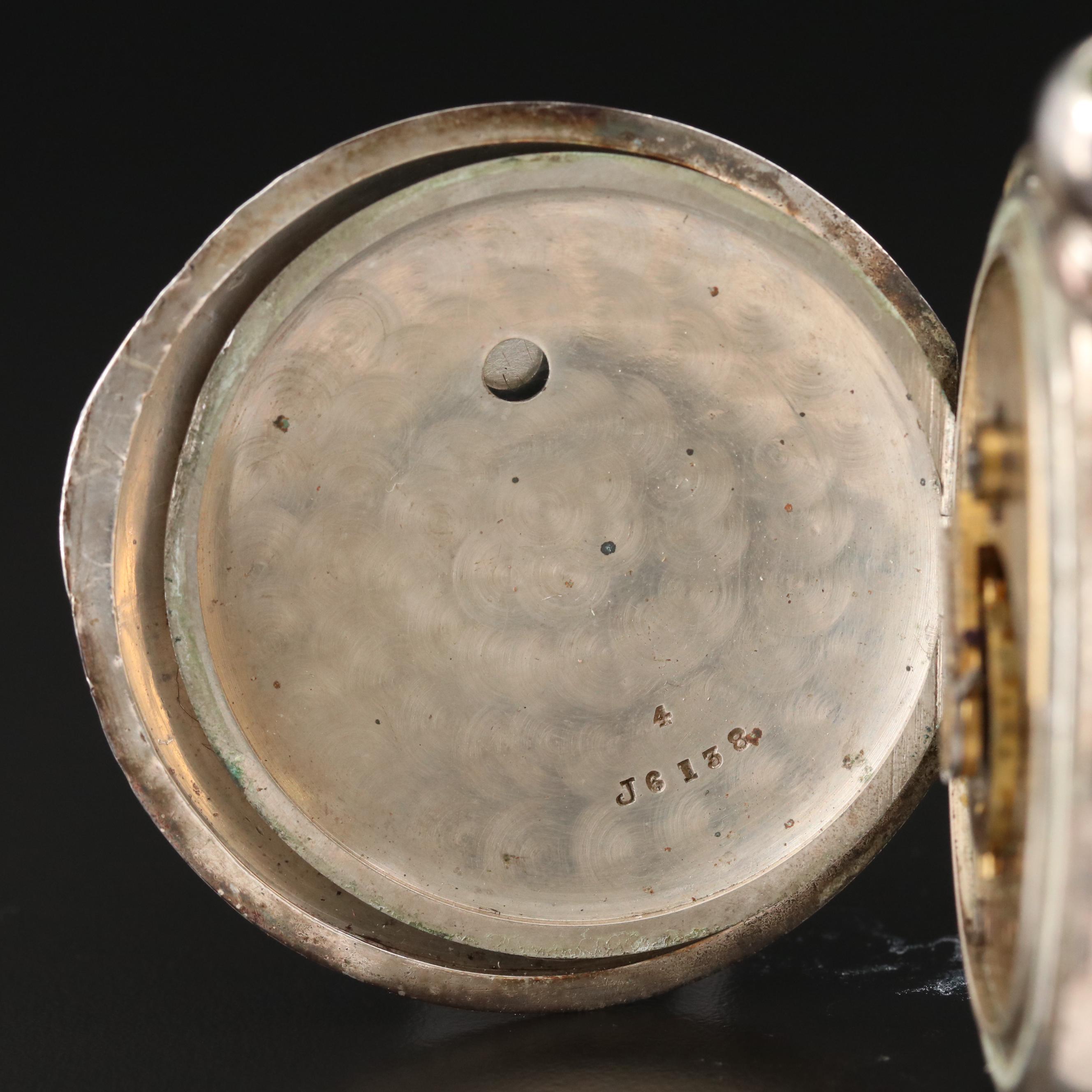 Antique Waltham American Watch Co. Coin Silver  Pocket Watch, 1887