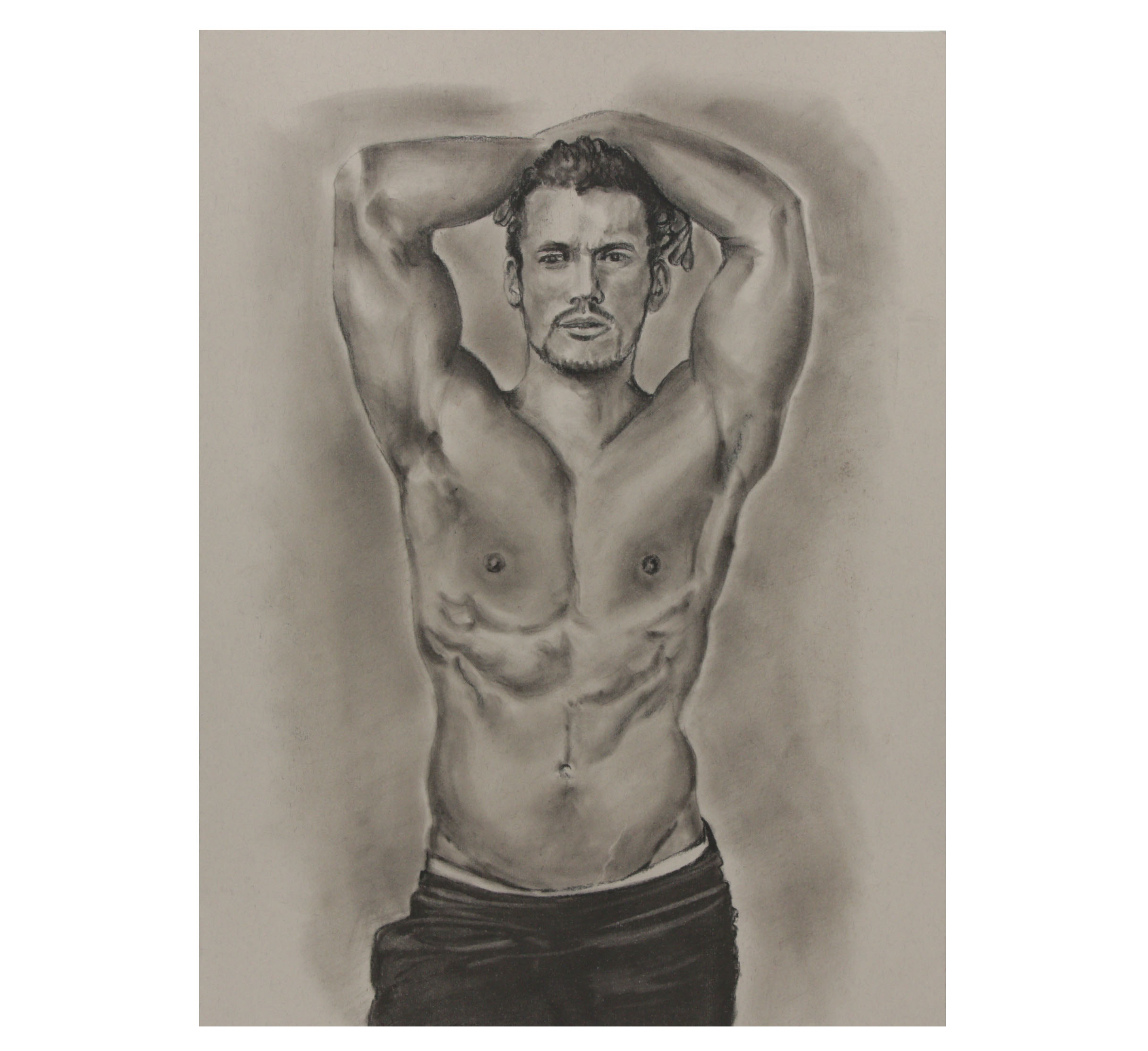 Pastel Drawing of Male Form