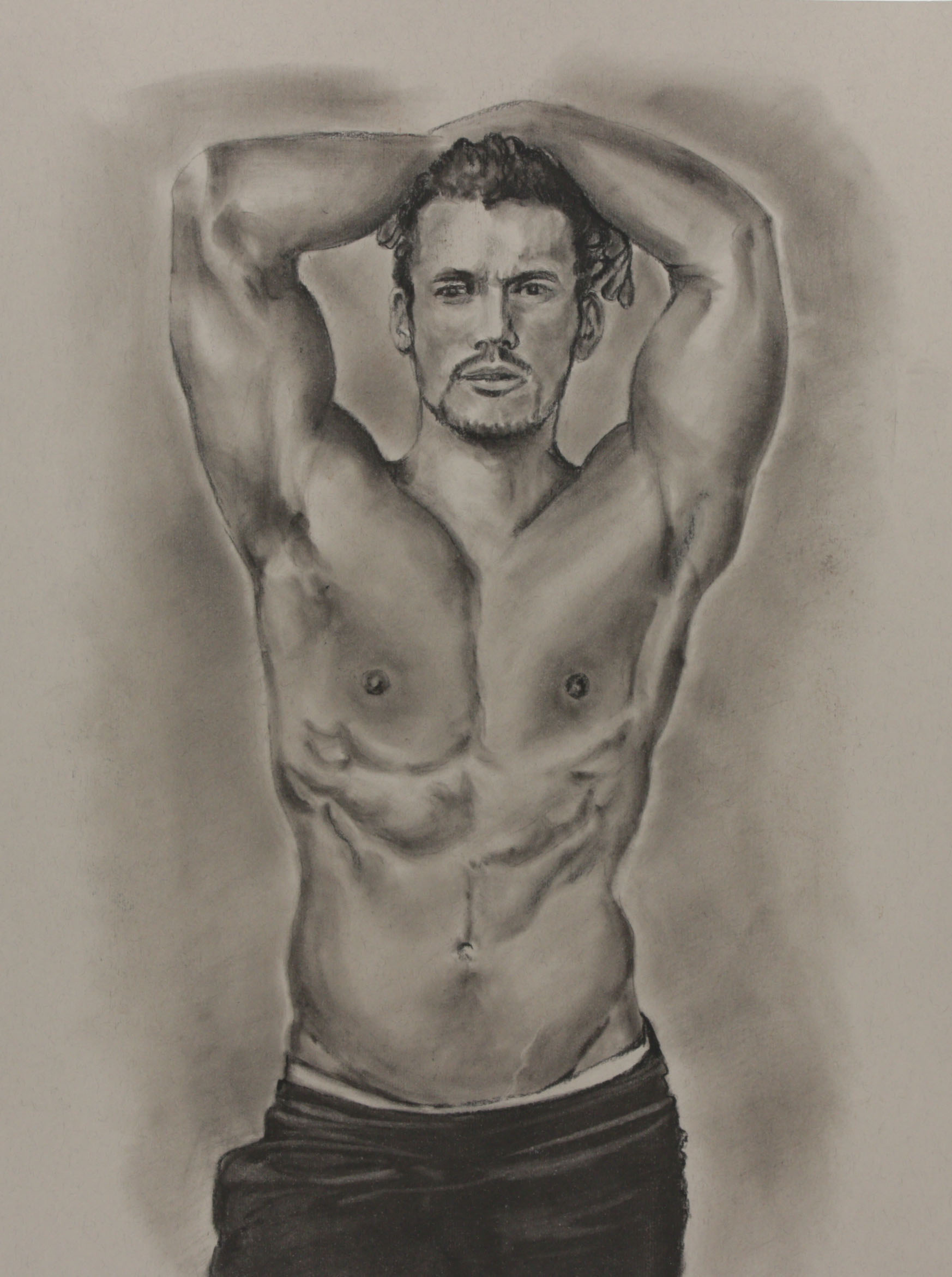 Pastel Drawing of Male Form