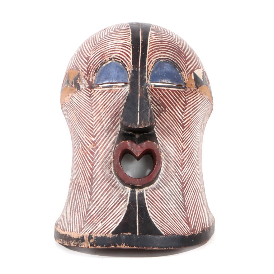 Central African Songye Style 'Kifwebe' Polychrome Mask