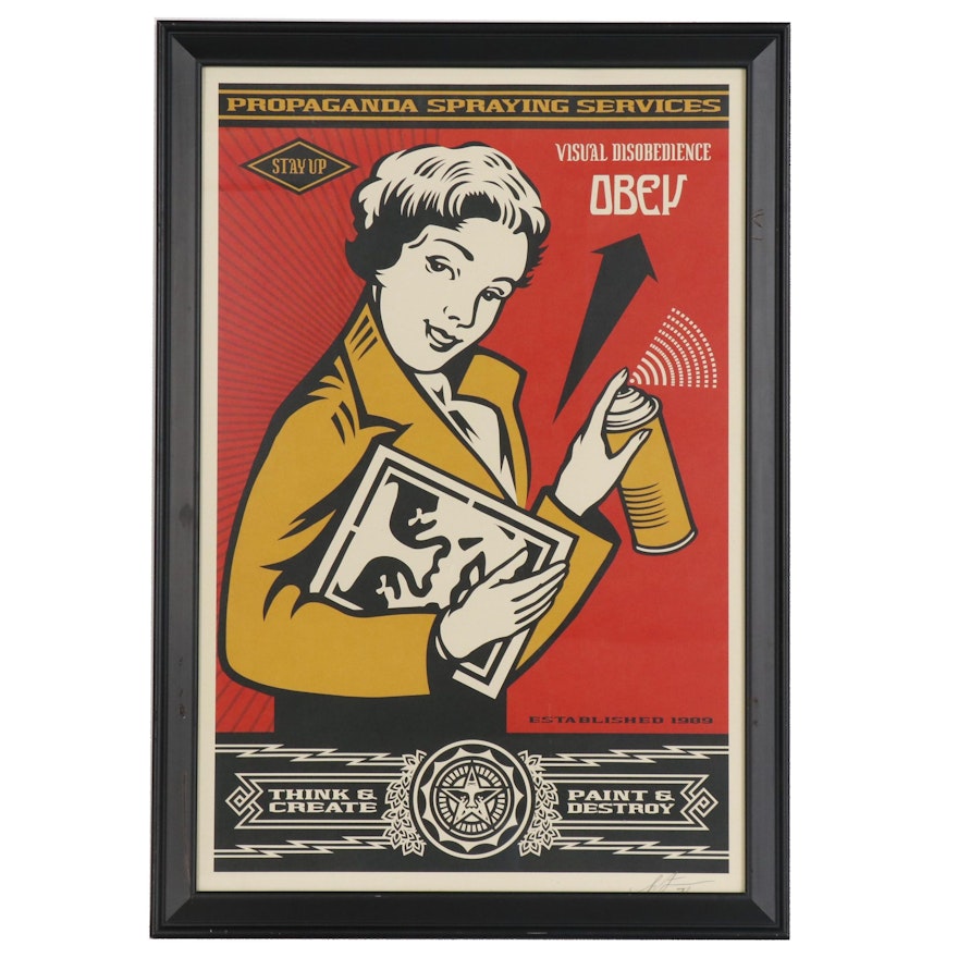 Shepard Fairey Offset Print "Obey Stay Up Girl"