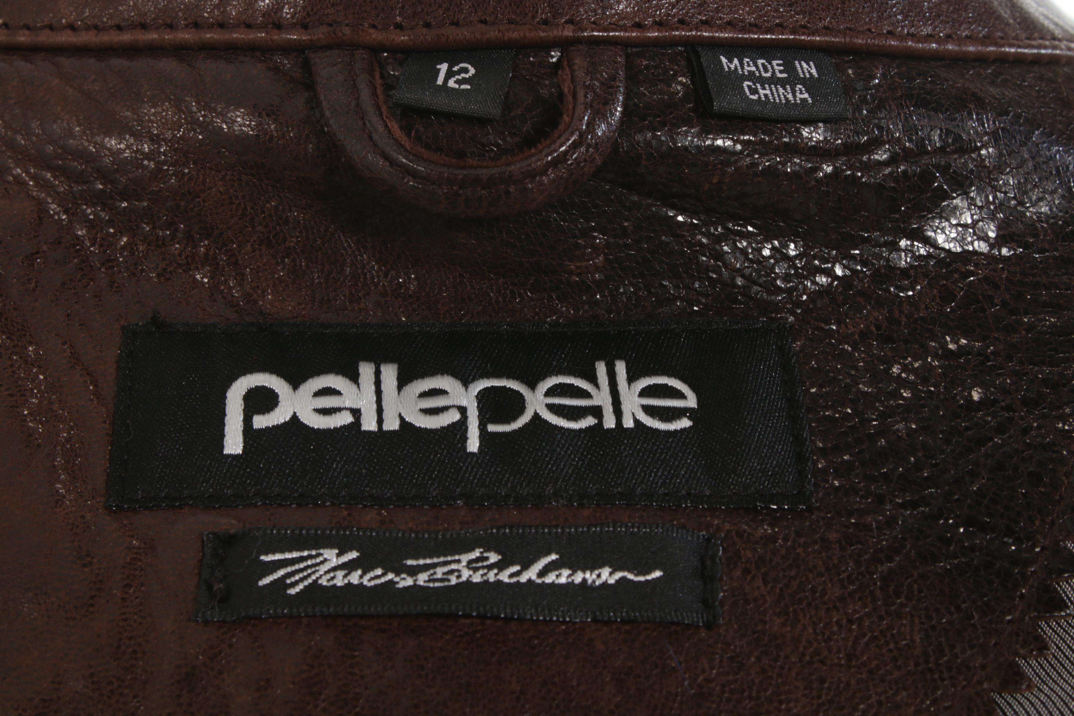 Pelle Pelle Studded Embroidered Brown Leather Jacket