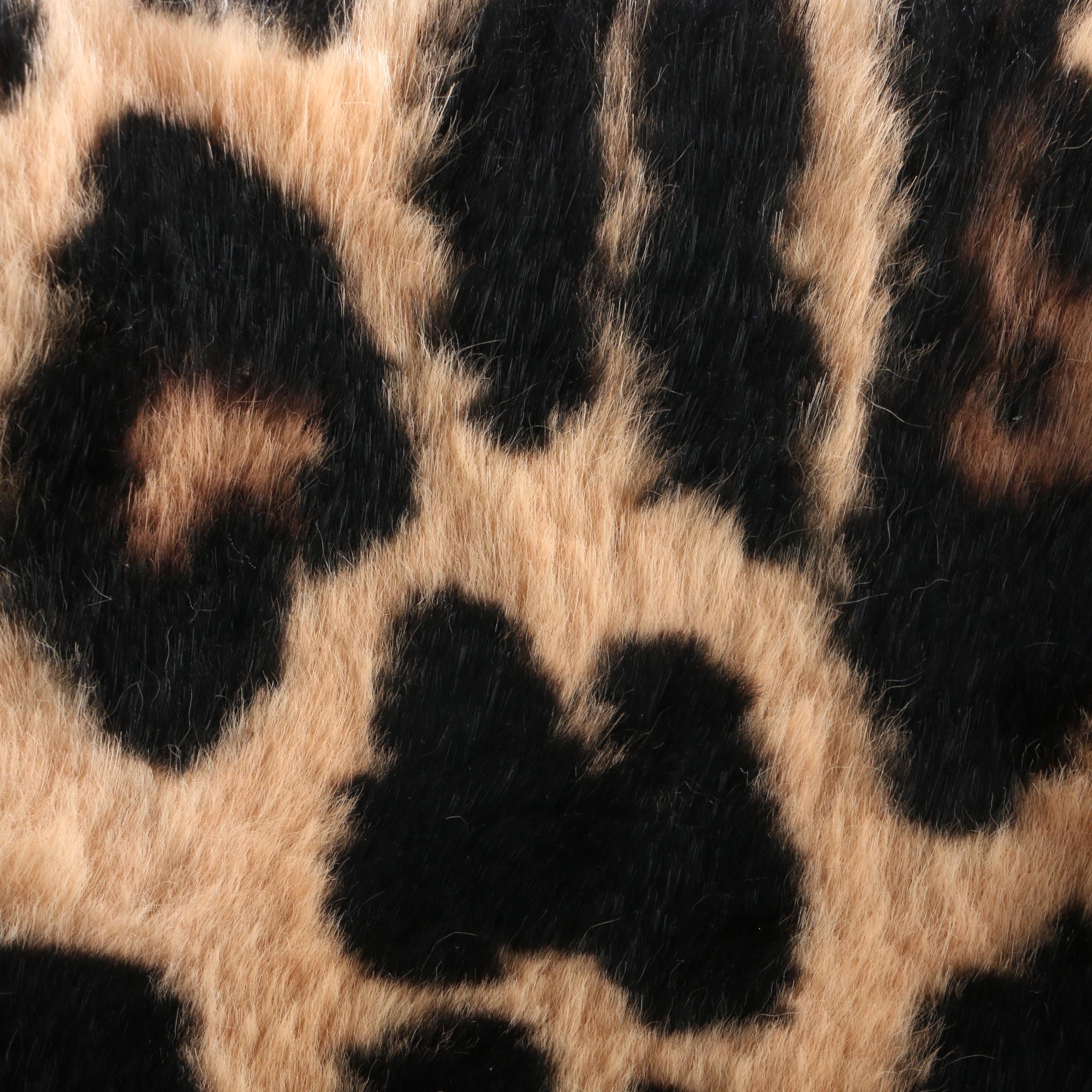 Tom Ford Animal Print Dyed Rabbit Fur Shoulder Bag with Crystal Encrusted Clasp