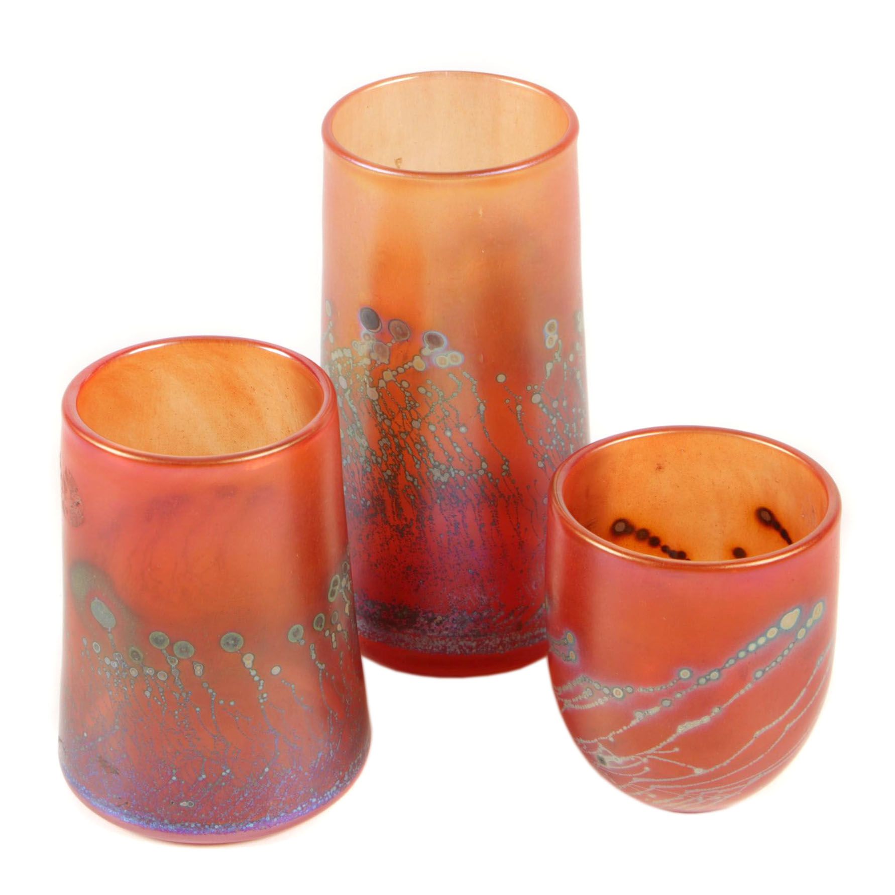Robert Coleman Hand Blown Art Glass Vessels, Late 20th Century