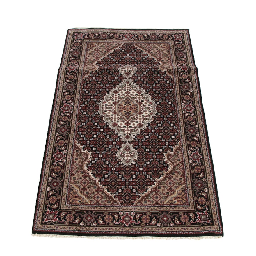 3'0 x 5'1 Hand-Knotted Indian Mahi Tabriz Style Wool Rug