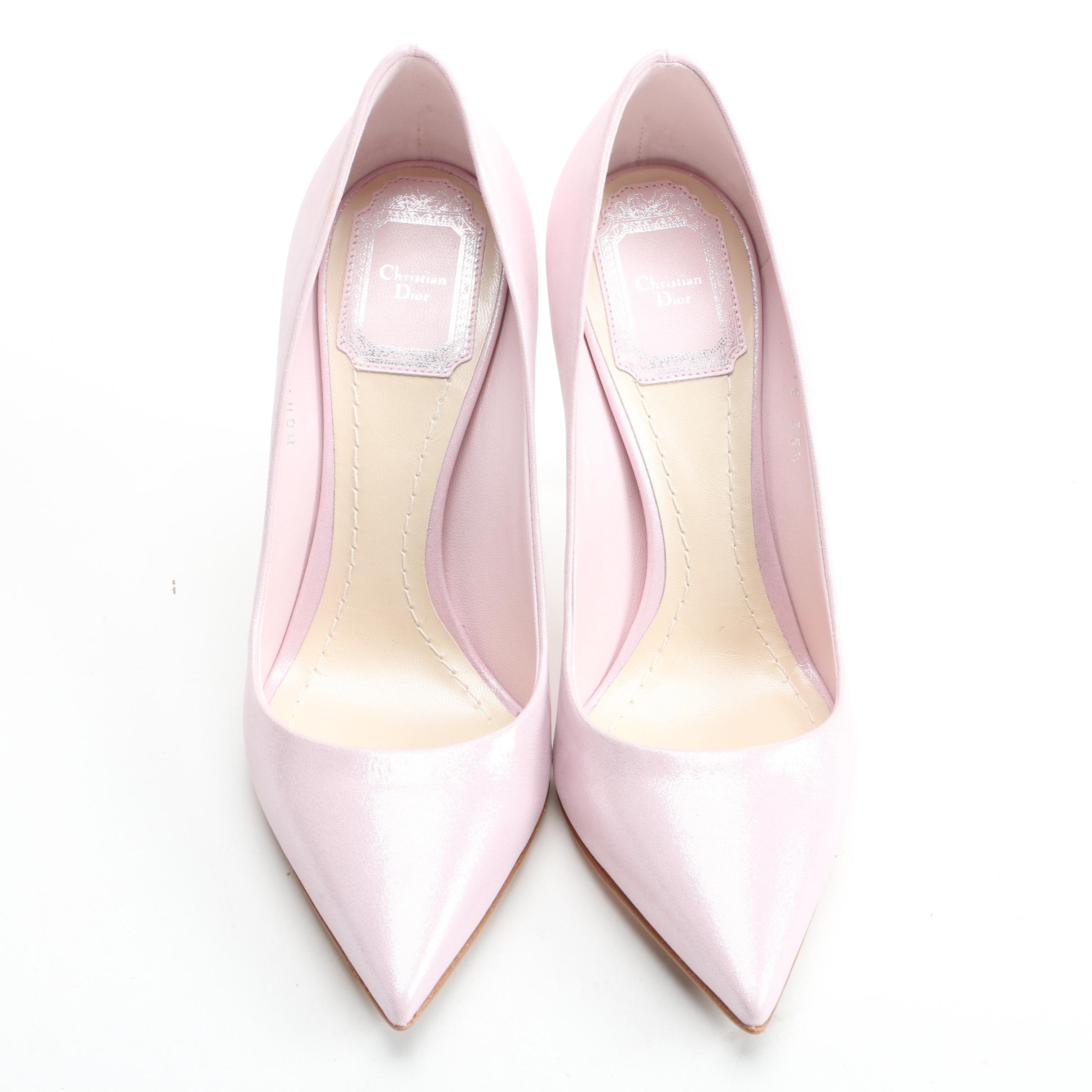 Christian Dior Pink Essence Glittery Suede Pumps with Box Signed by Susan Lucci