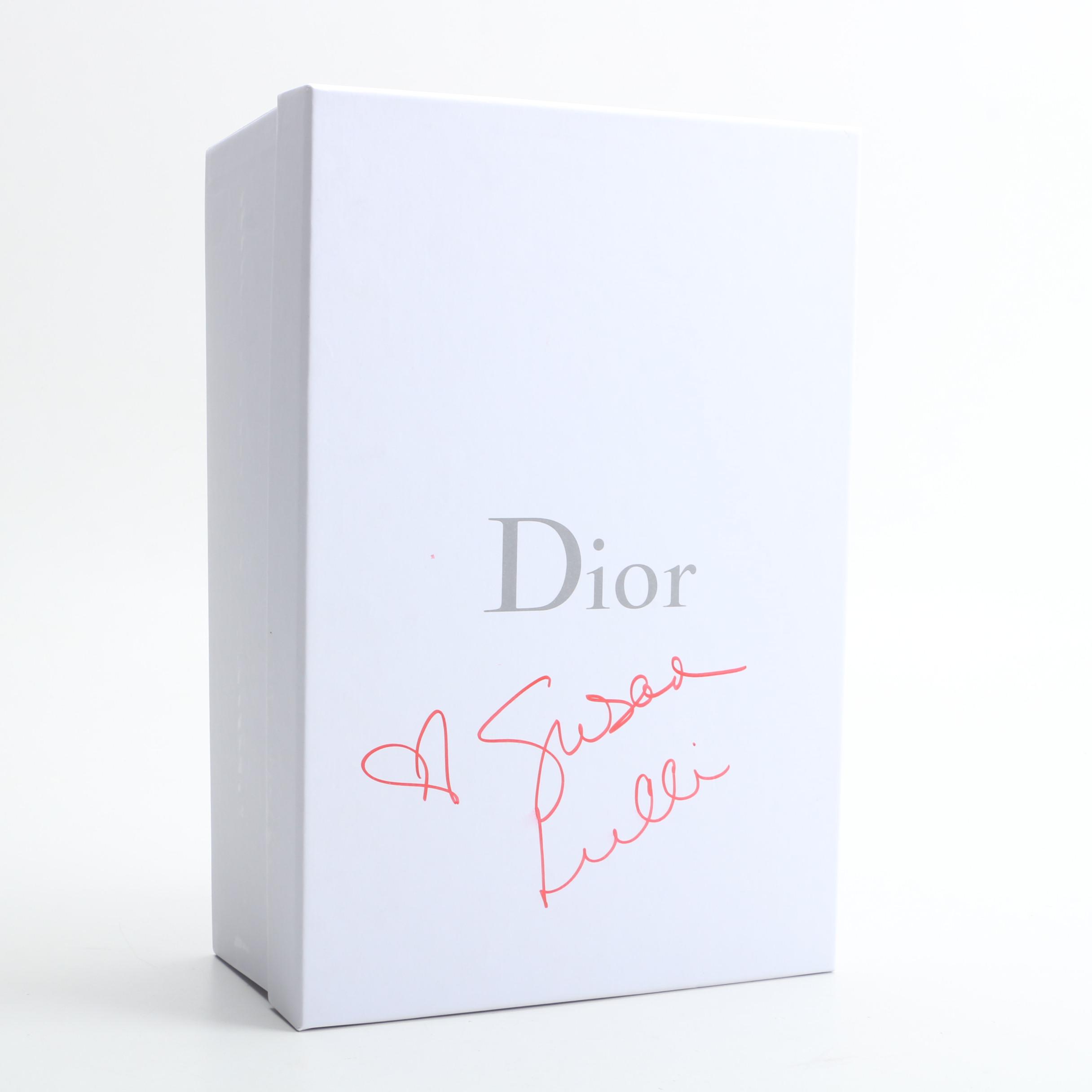 Christian Dior Pink Essence Glittery Suede Pumps with Box Signed by Susan Lucci