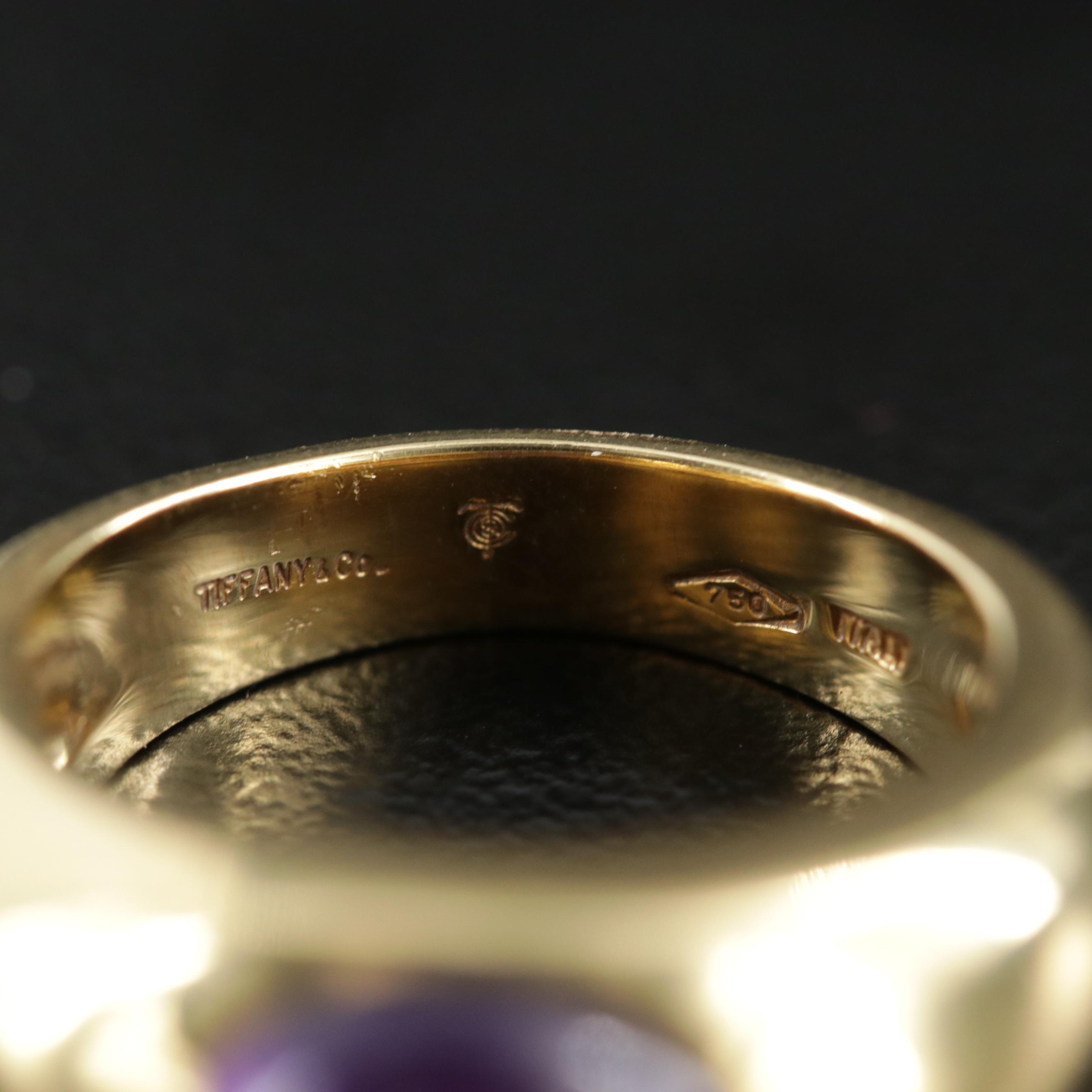 Tiffany & Co. 18K Yellow Gold Amethyst Ring