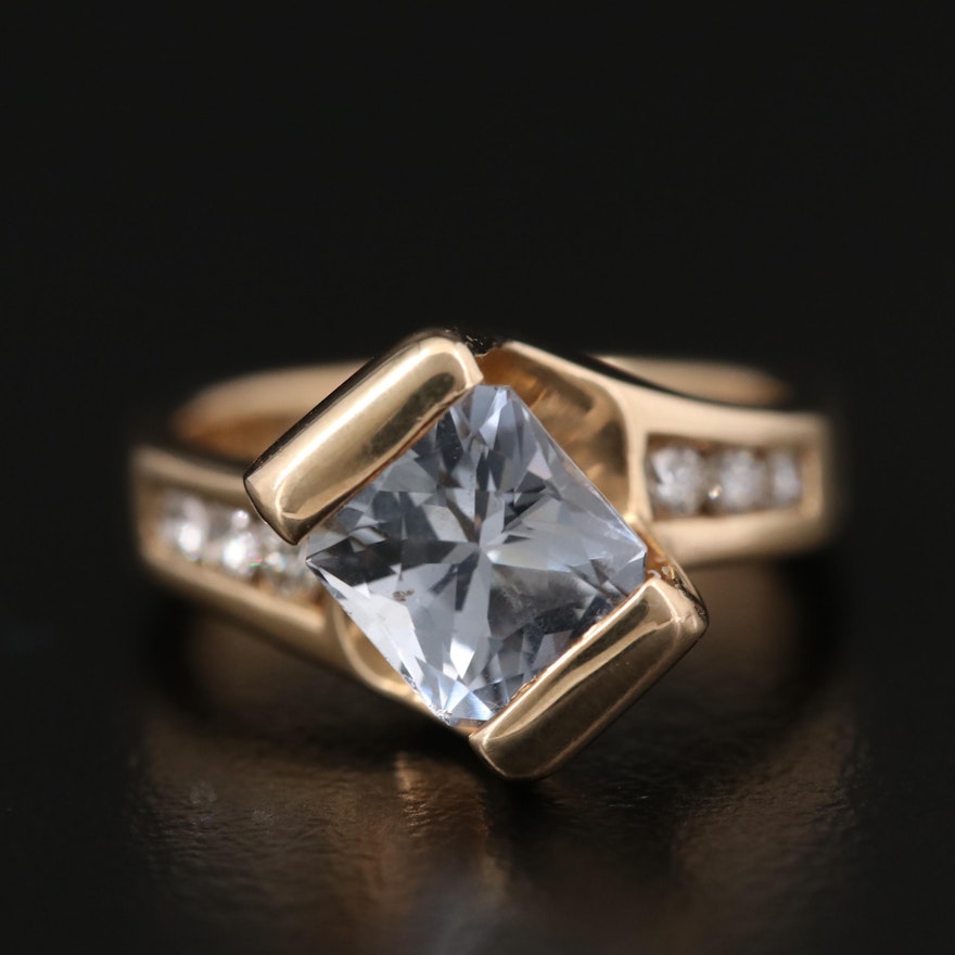 Mikhail Epelmann 14K Yellow Gold Sapphire and Diamond Ring